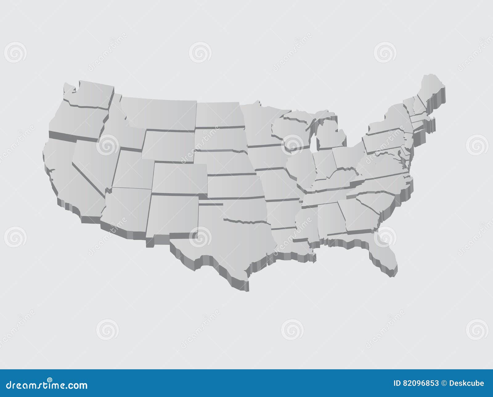 United States 3d Vector Map Illustration Stock Vector