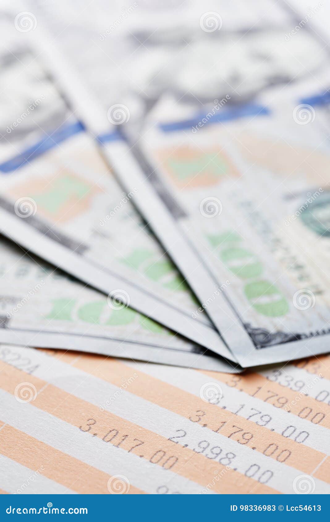 United States Dollar and Saving Account Passbook Stock Image Image of