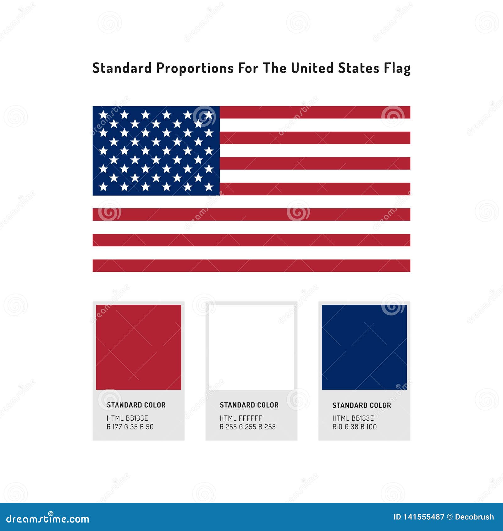 United States Flag Icon, USA Flag. Standard Proportions and Colors for the  United States Flag Stock Vector - Illustration of background, poster:  141555487