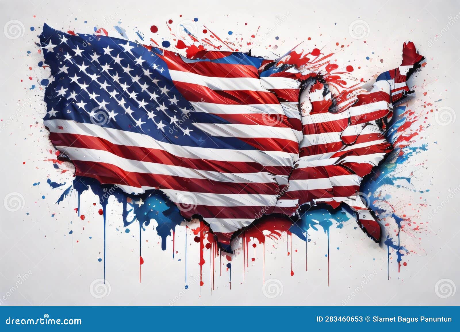 united states flag in impressionist style