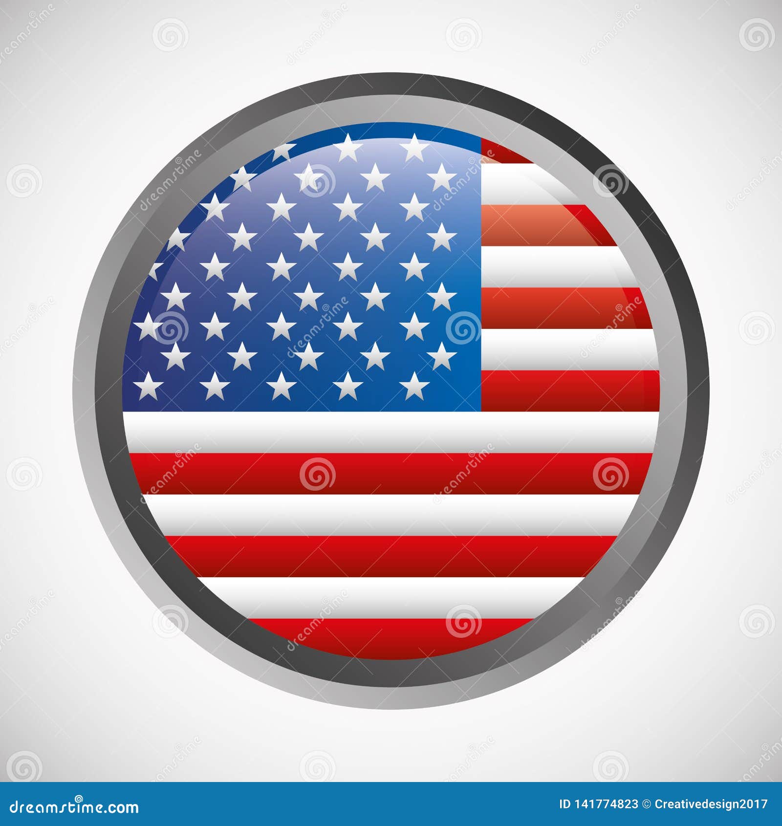 Download United States Flag Round Emblem Stock Vector ...