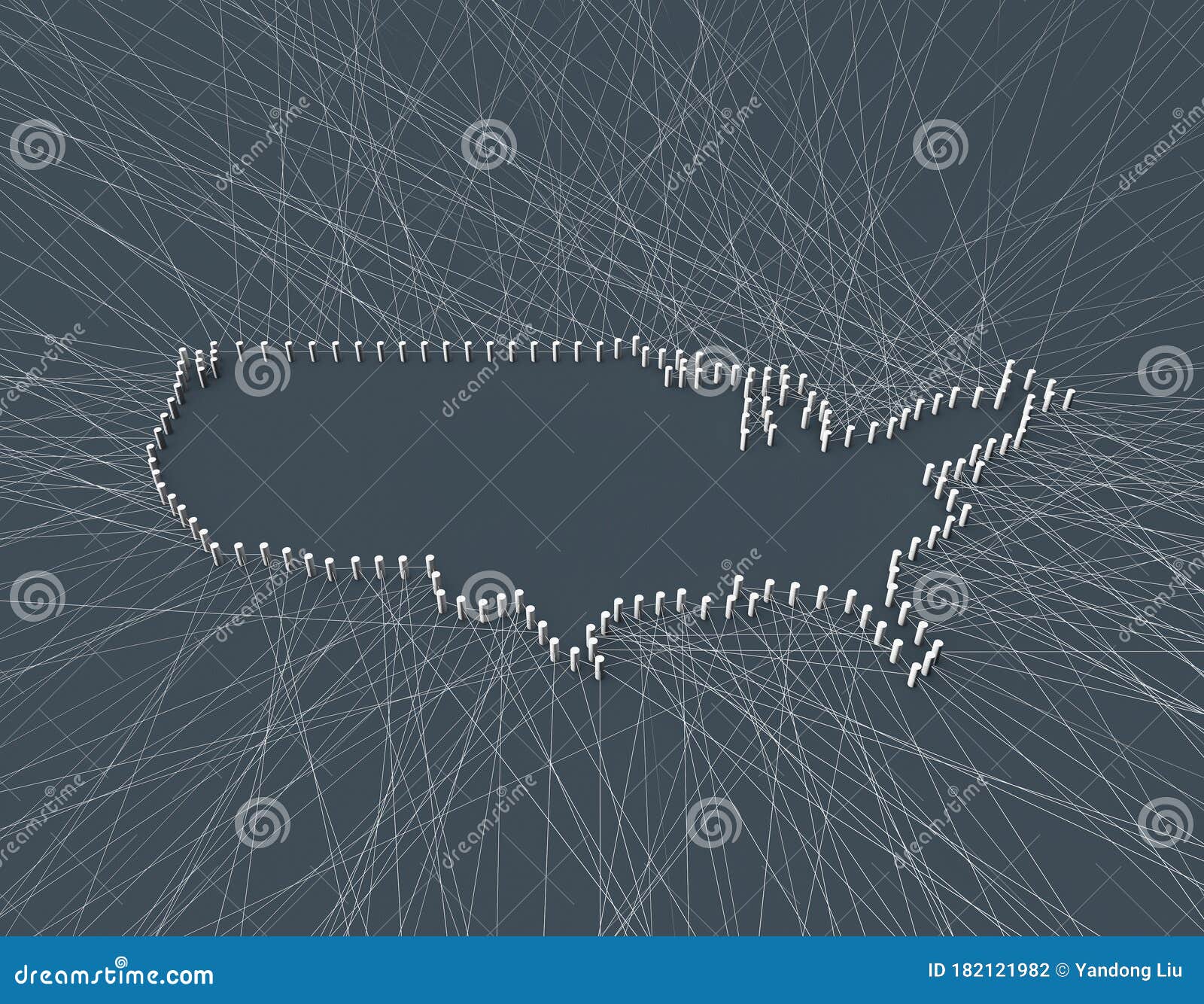 United States Map Composed of Network Connections, Transmission and
