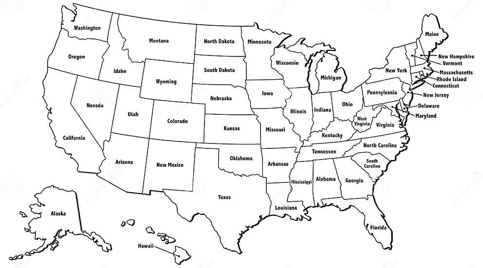 United States Map Outline stock illustration. Illustration of graphic ...