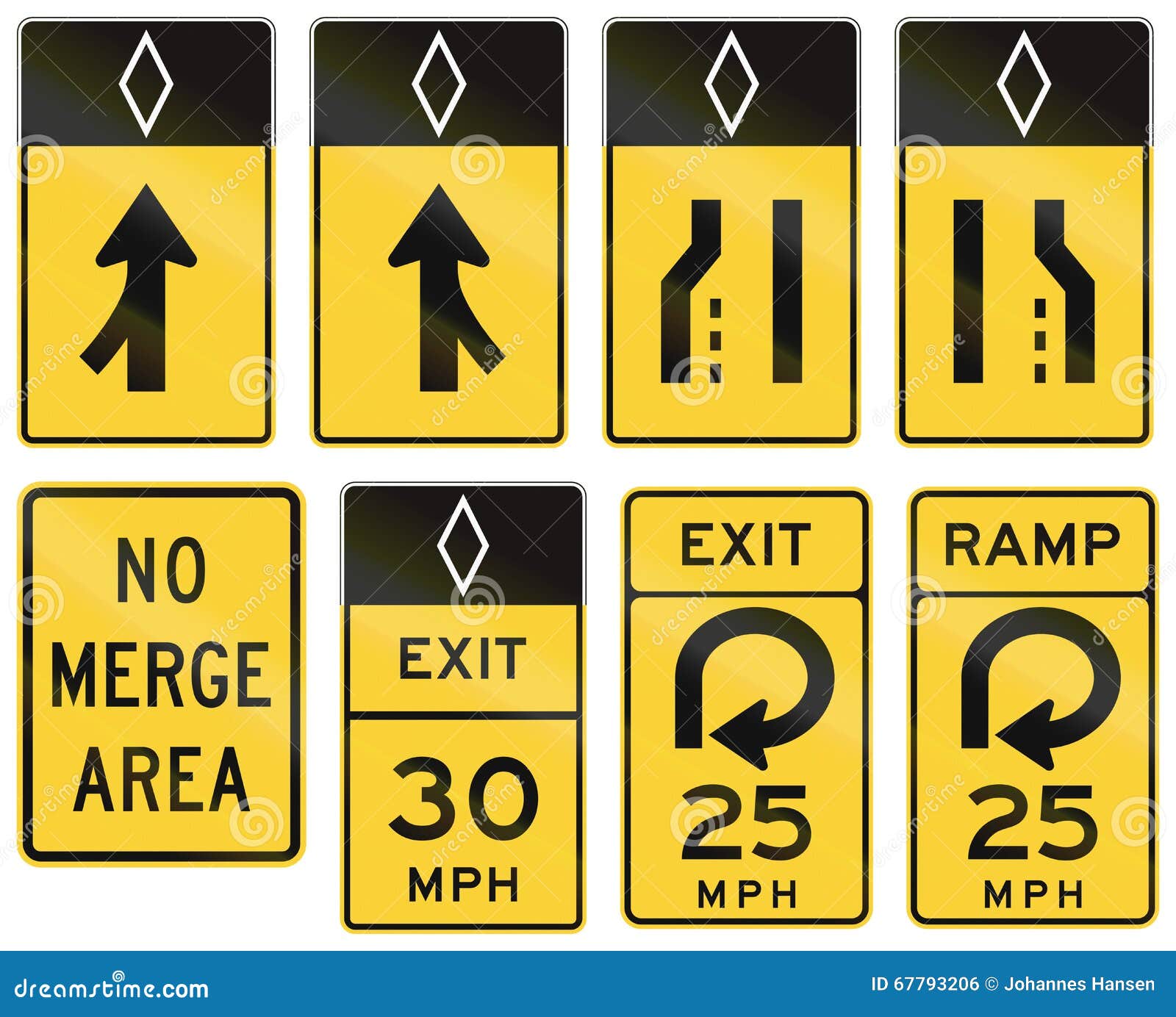 United States Warning Mutcd Road Signs Royalty Free Stock Image