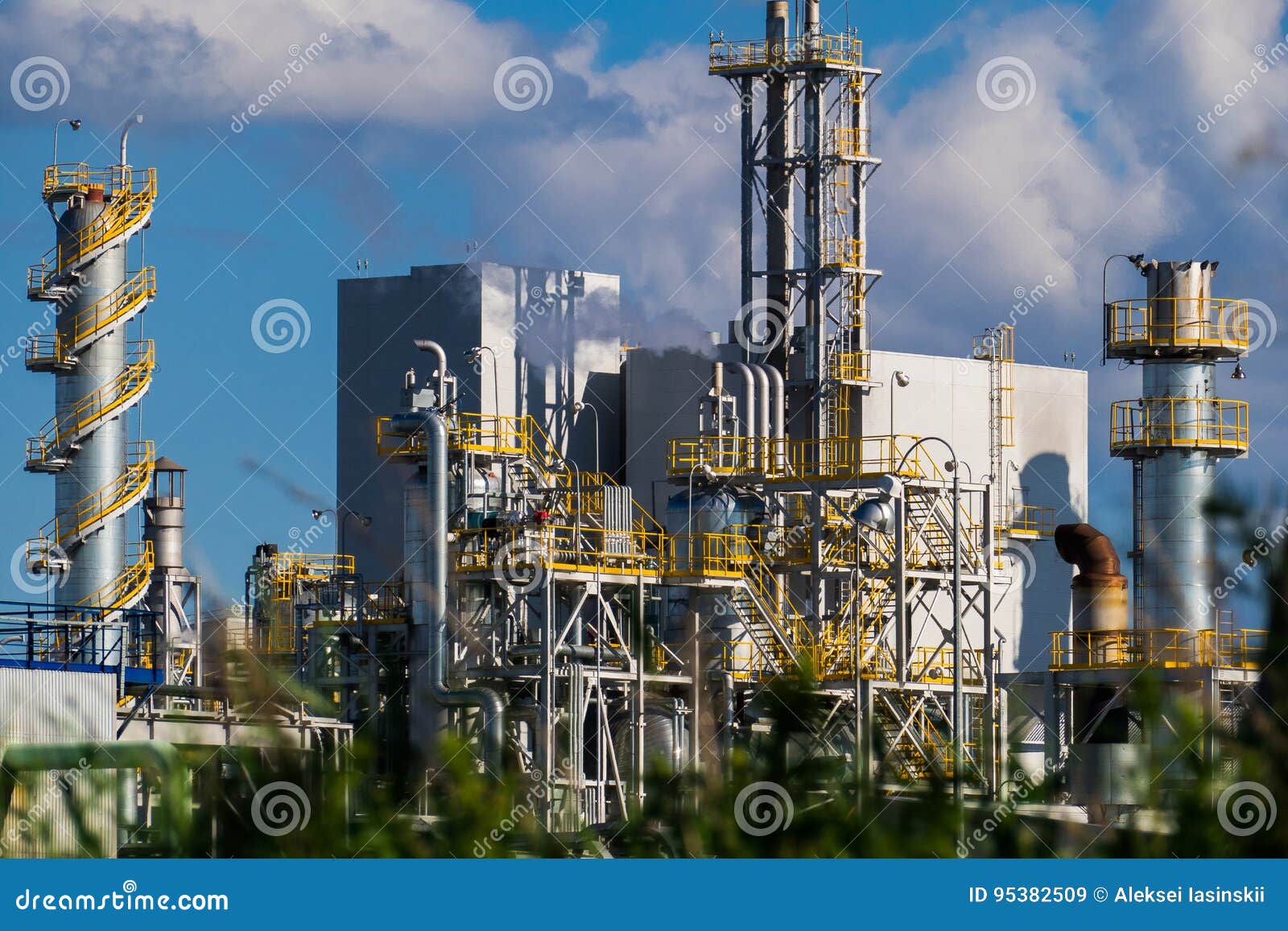 Units for Nitric Acid Production on Fertilizer Plant Stock Image