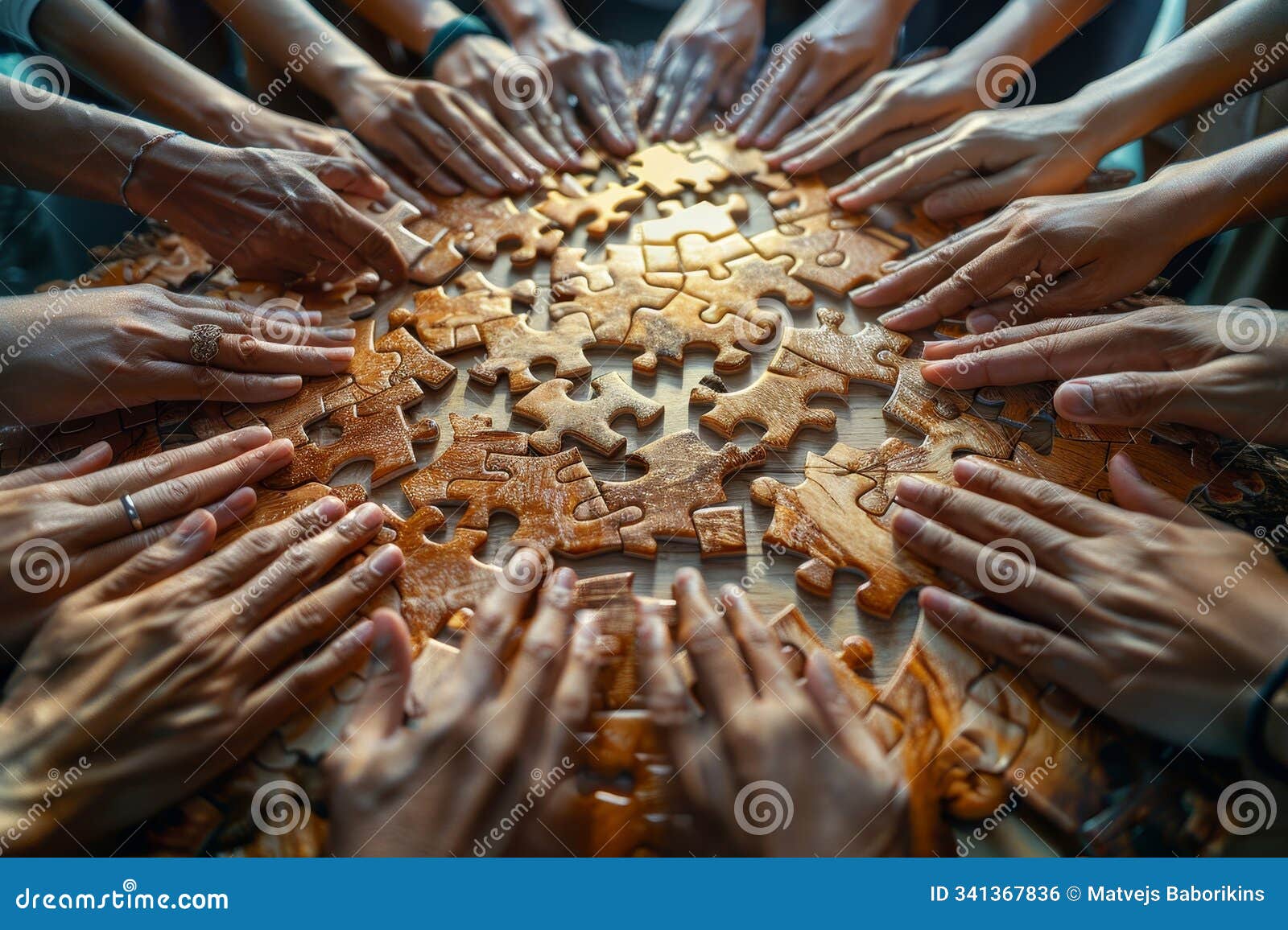 unity in action hands holding a wooden jigsaw puzzle izing teamwork and collaboration