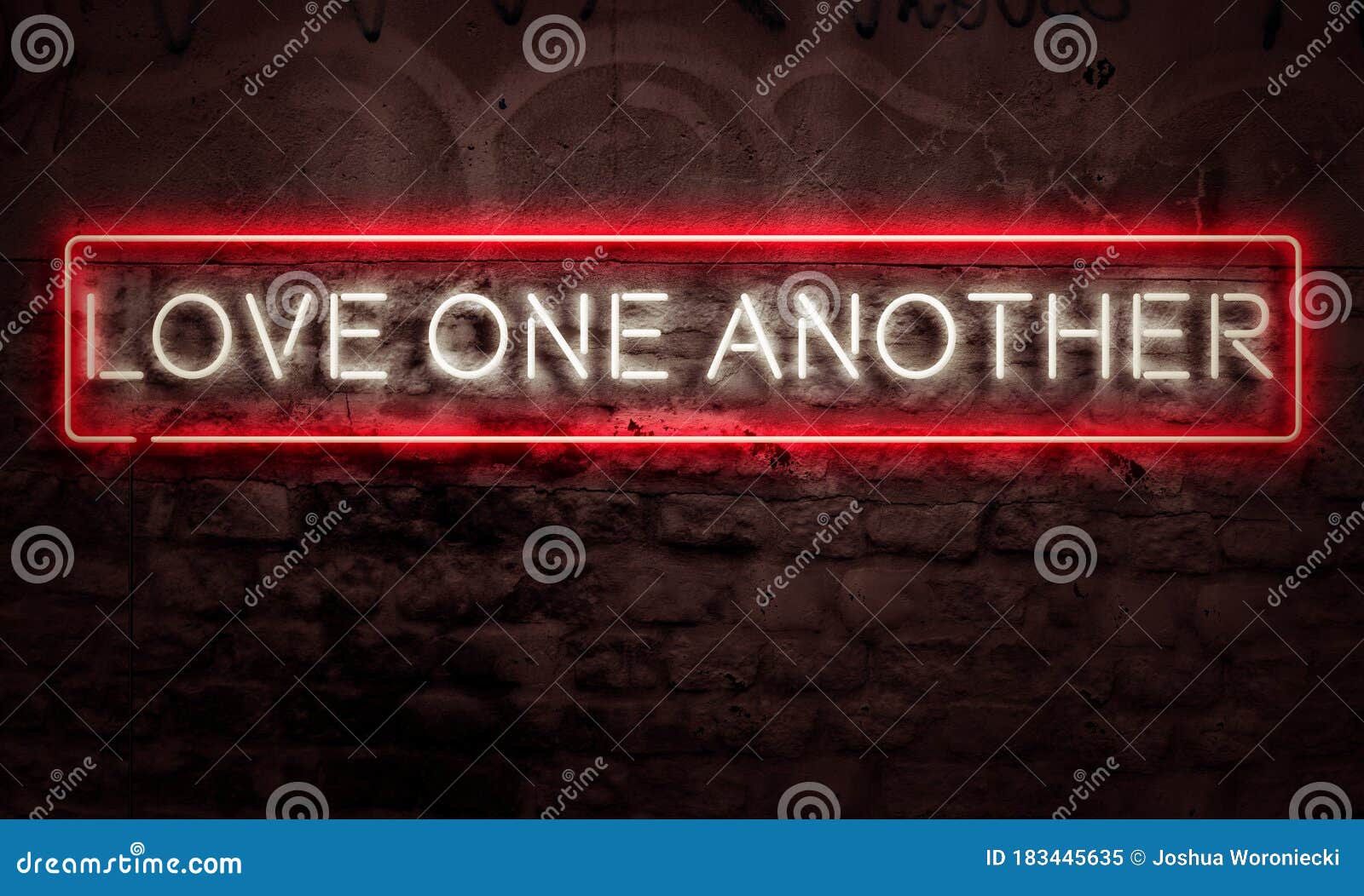 Enig med inden længe Lavet af Love One Another Neon Sign Light Up Inspirational Unity Concept Stock Image  - Image of jesus, artistic: 183445635