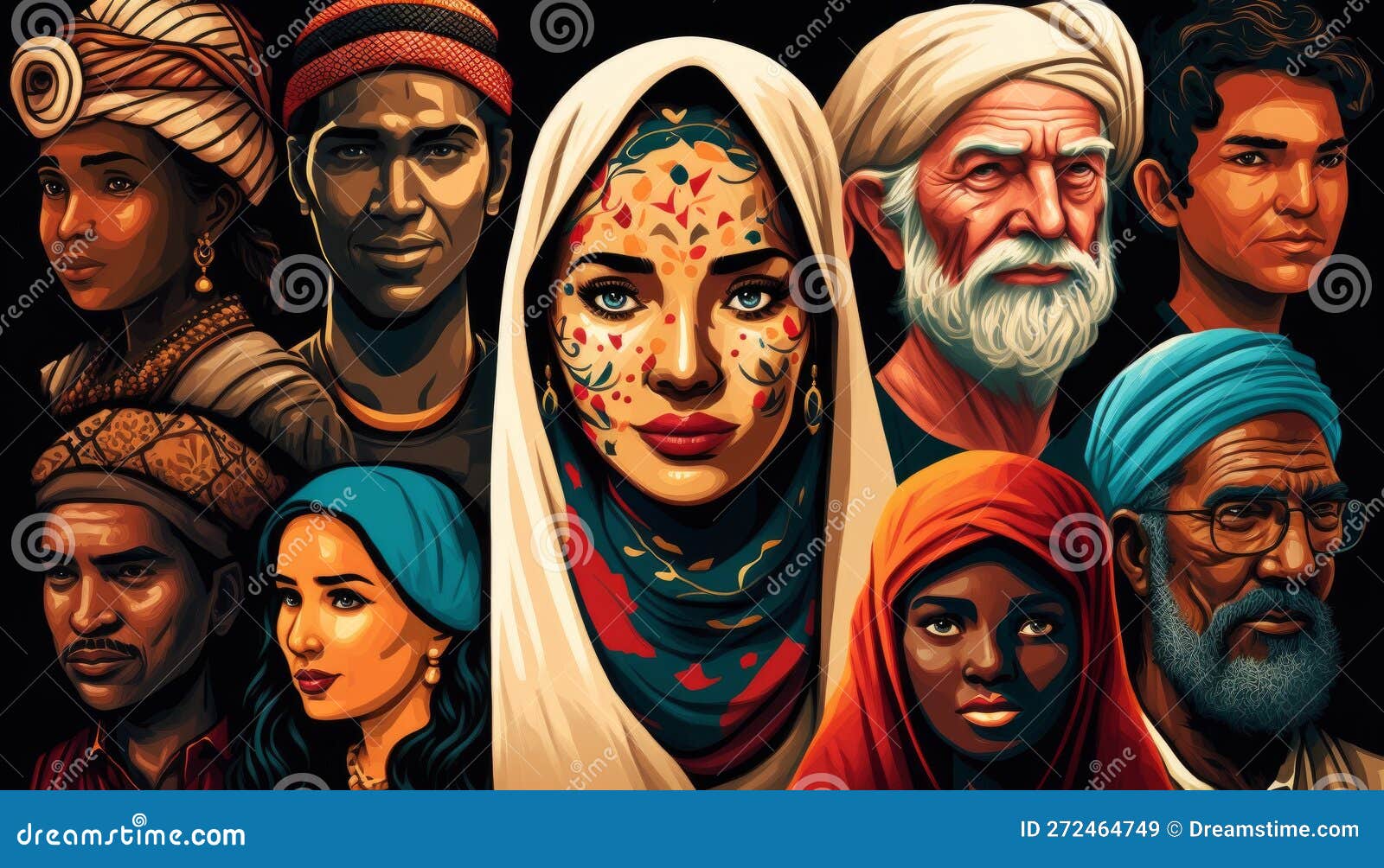 Unity in Diversity Illustration of a Diverse Group of People from