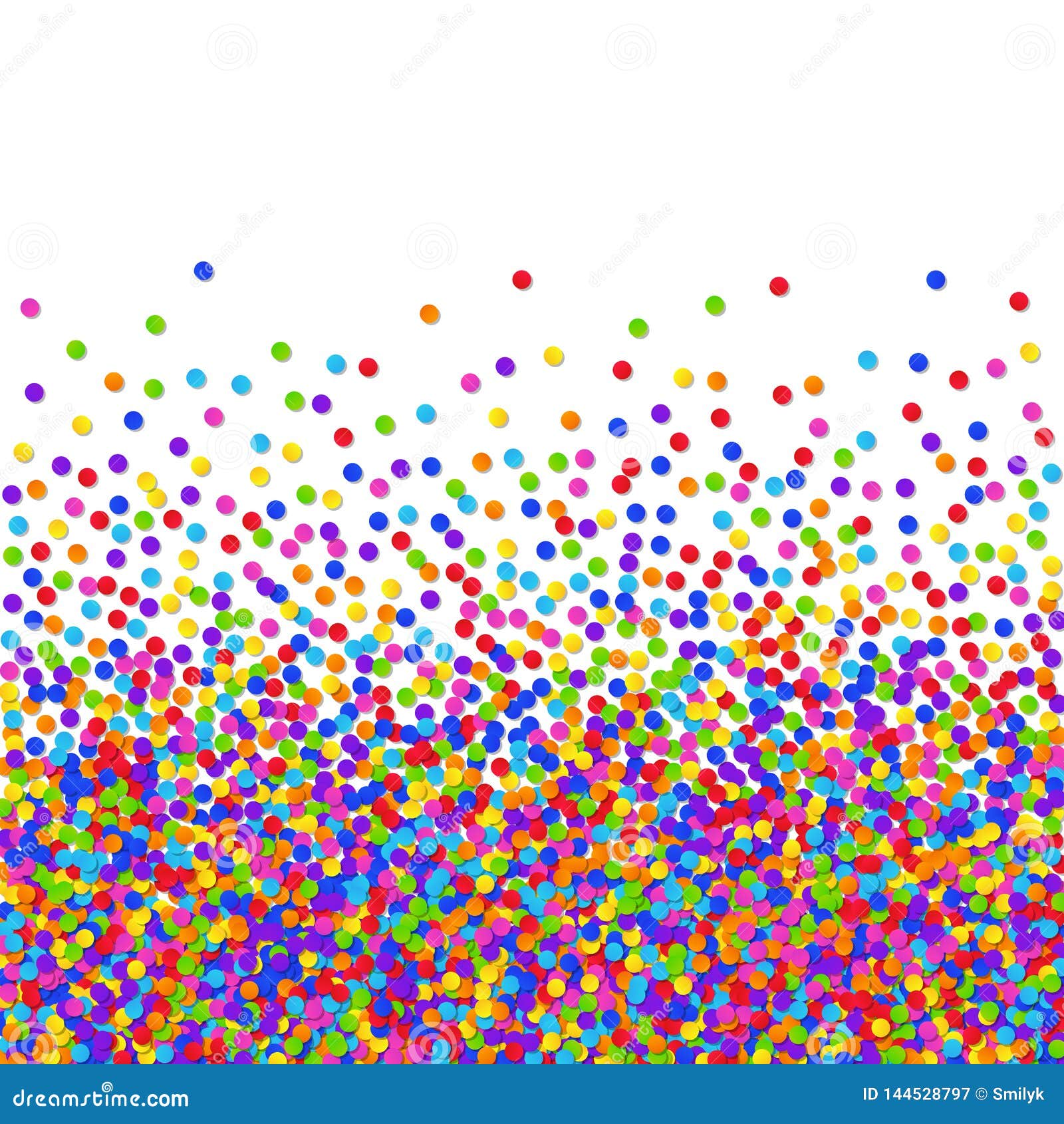 Universal Abstract Colorful Confetti Background on White Backdrop Stock