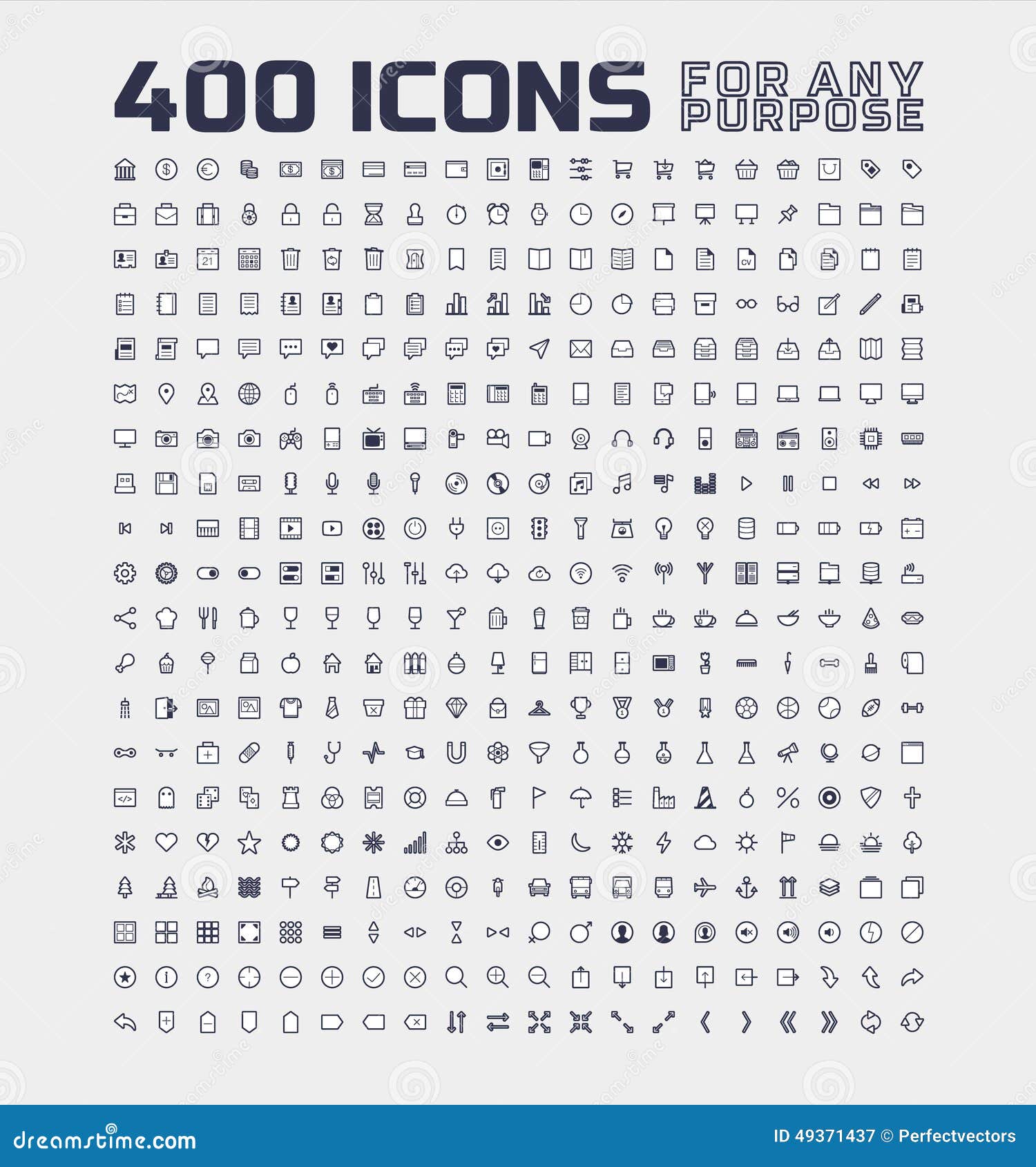 400 universal icons for any purpose