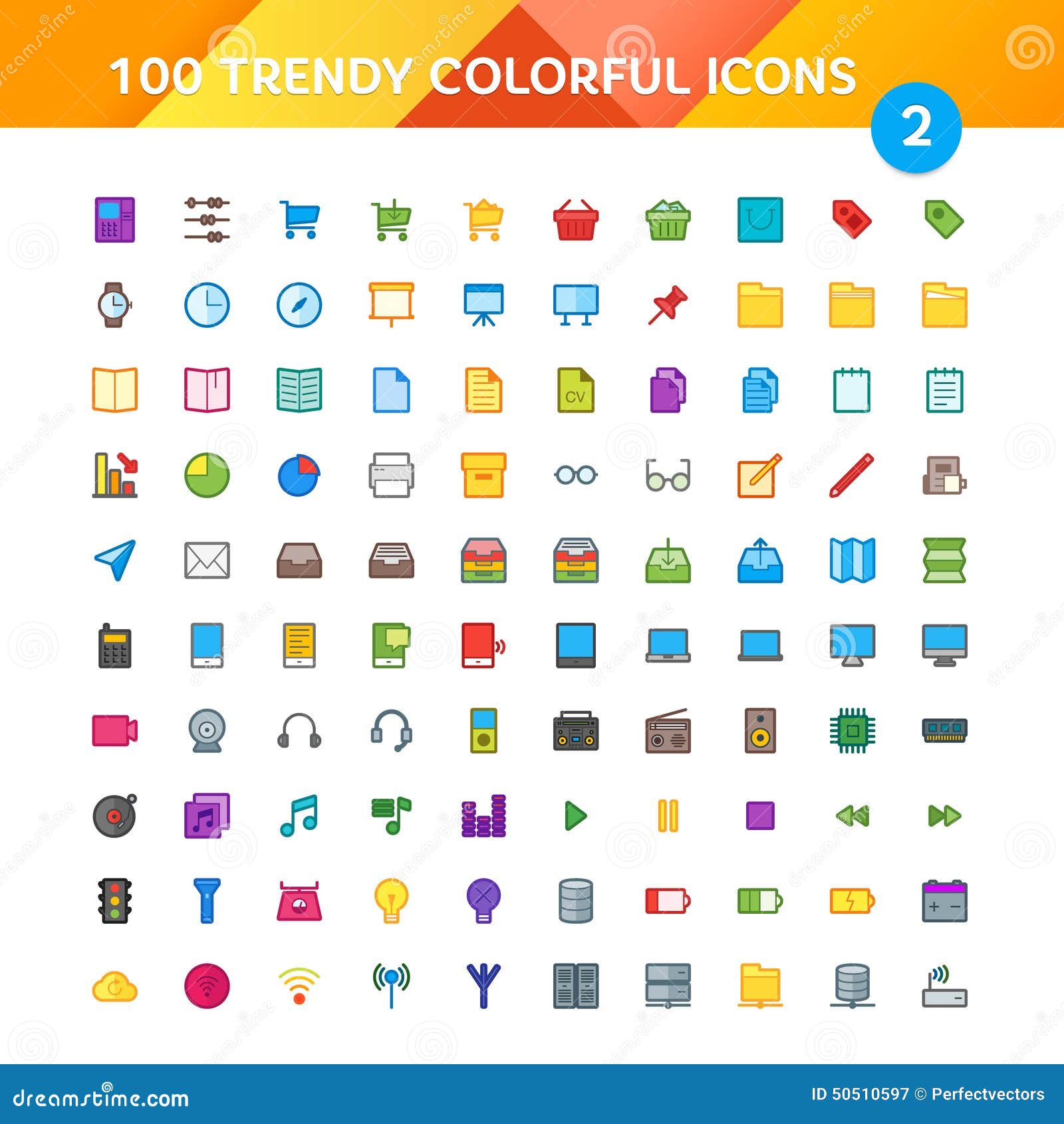 100 Universal Icons set 2 stock vector. Illustration of interface ...