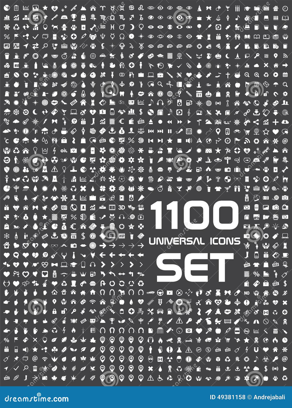 universal set of 1100 icons