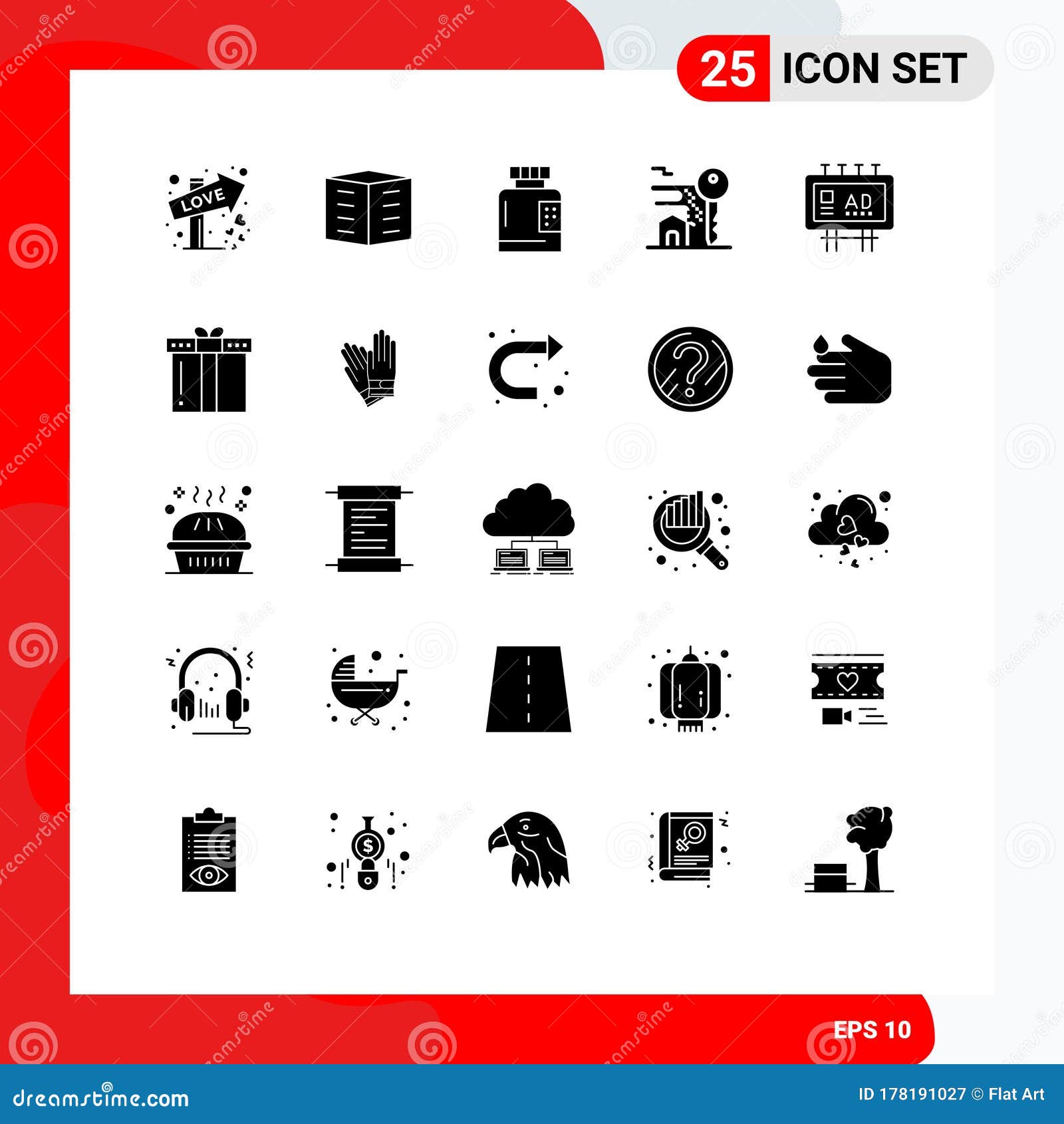 25 universal solid glyph signs s of real estate, key, office blocks, home, form