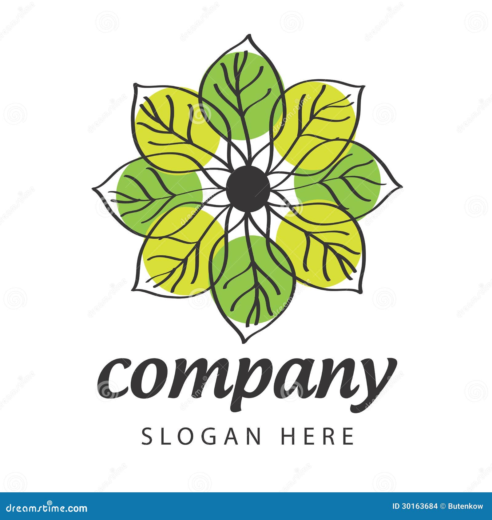 Logo Green and Yellow Petals Stock Vector Illustration of cycle, change 30163684