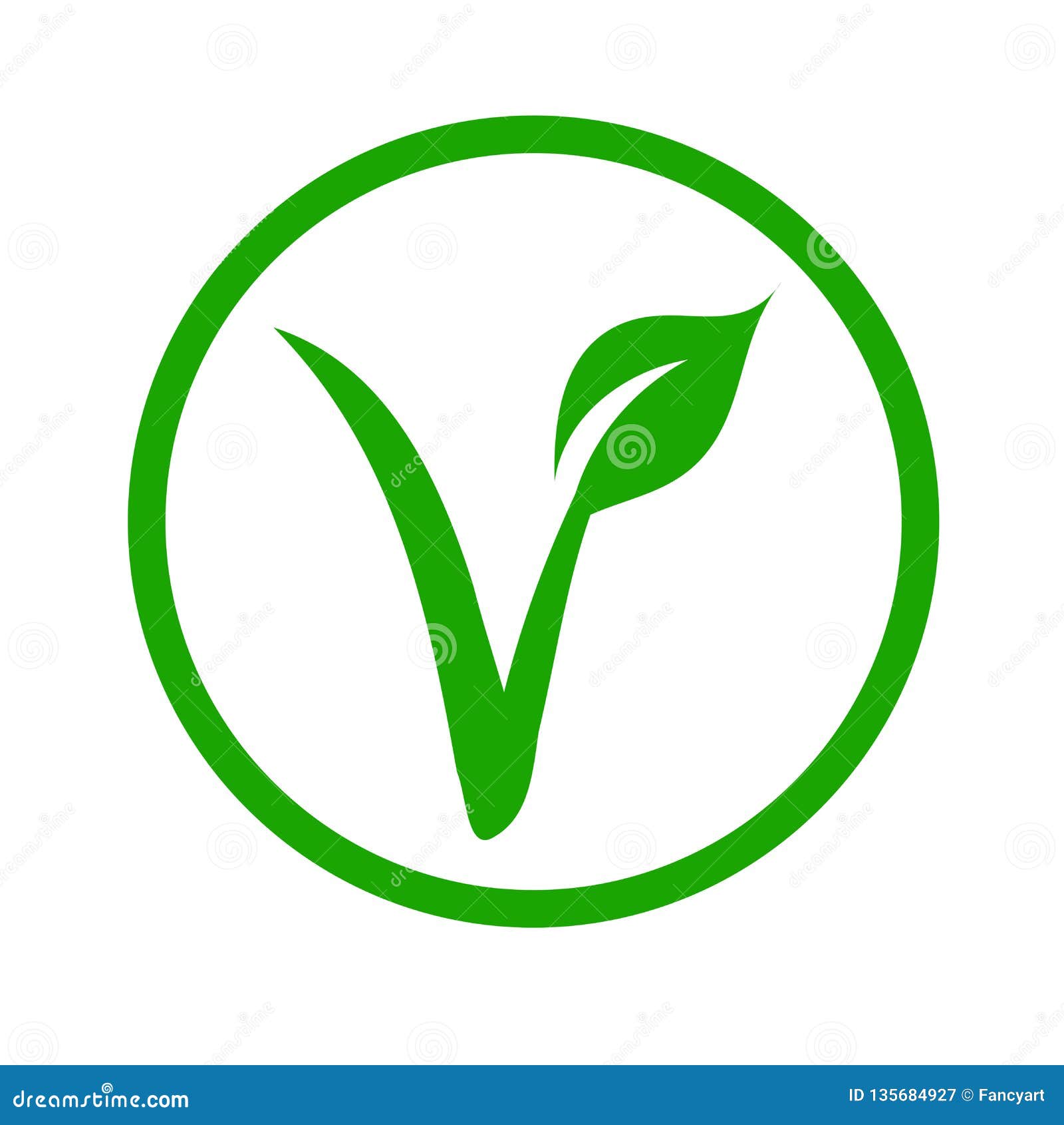 universal vegetarian - the v-label- v with a leaf