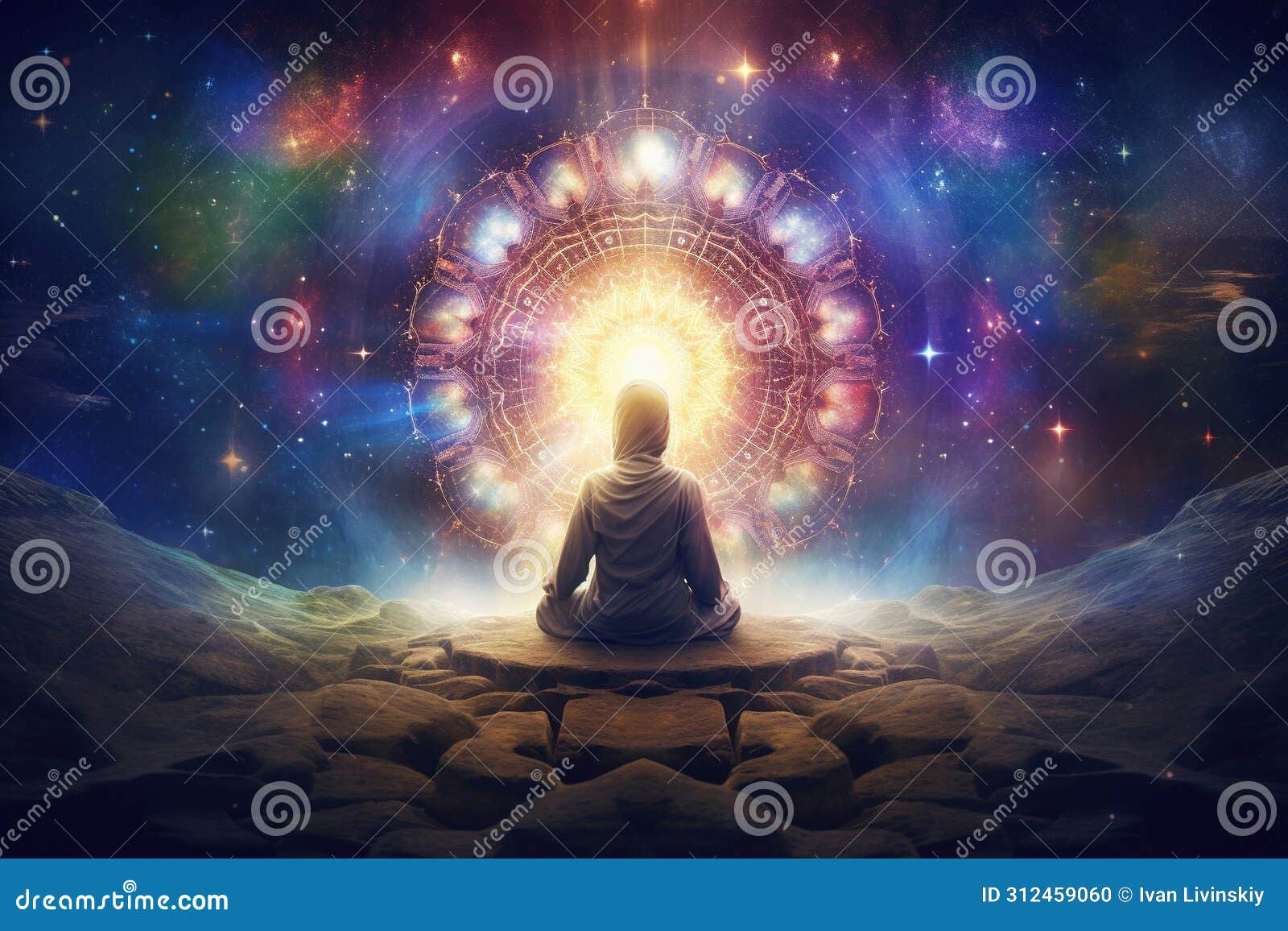 universe, cosmos. meditation background, chakras, prana, the mind of god and spirituality