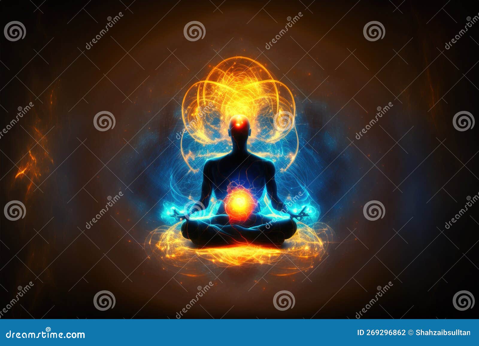universe cosmos. meditation background yoga lotus pose, chakras, prana,