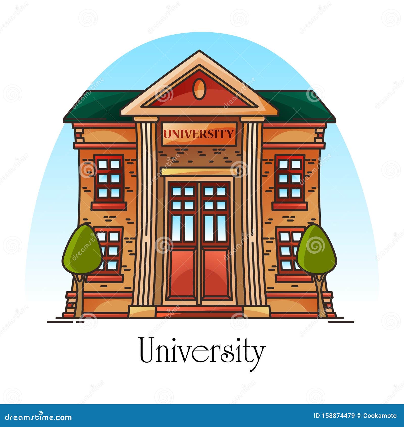 University Or College Building Cartoon Vector | CartoonDealer.com #57819361
