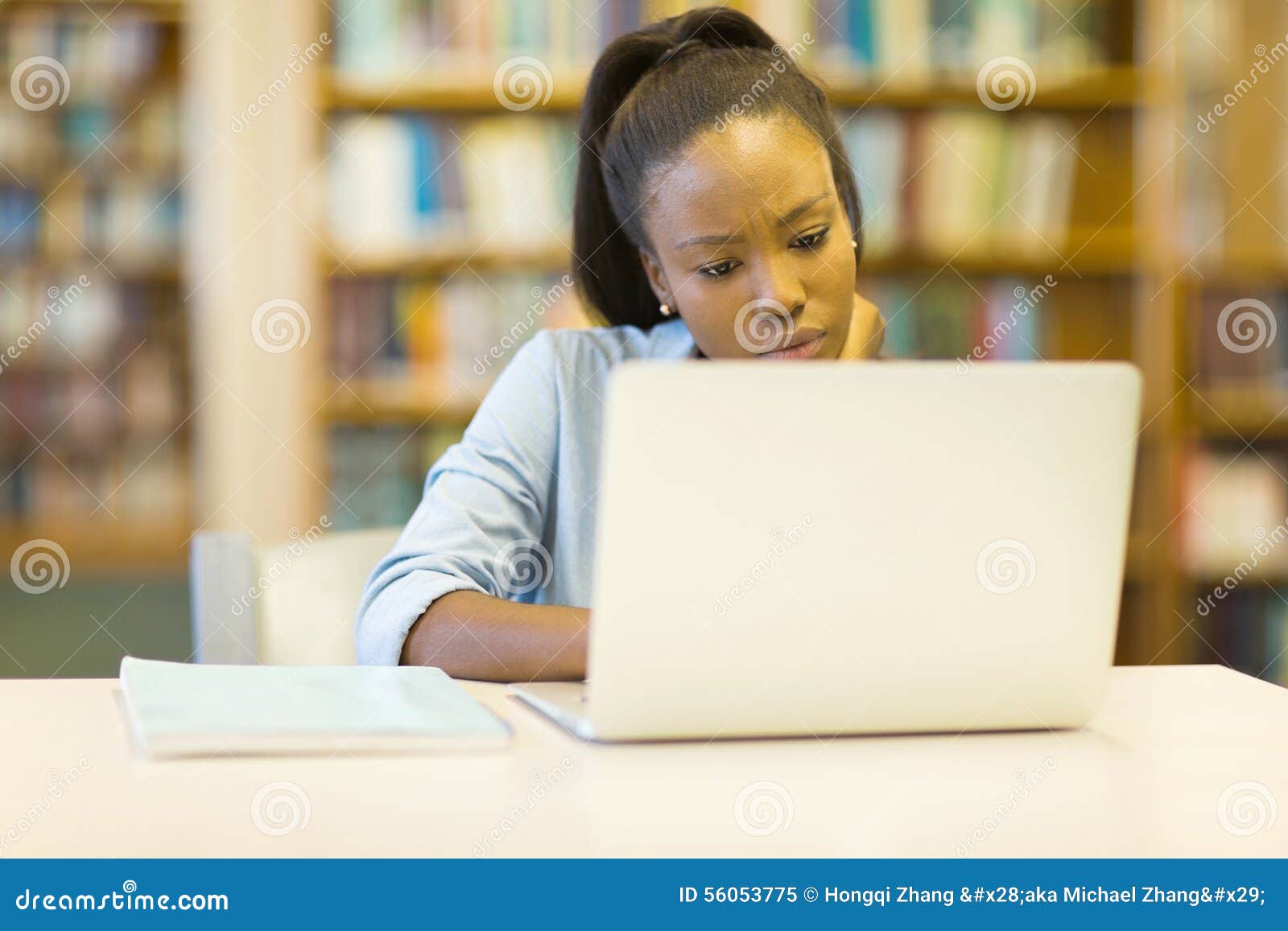 University Student Using Laptop Stock Image Image Of Higher