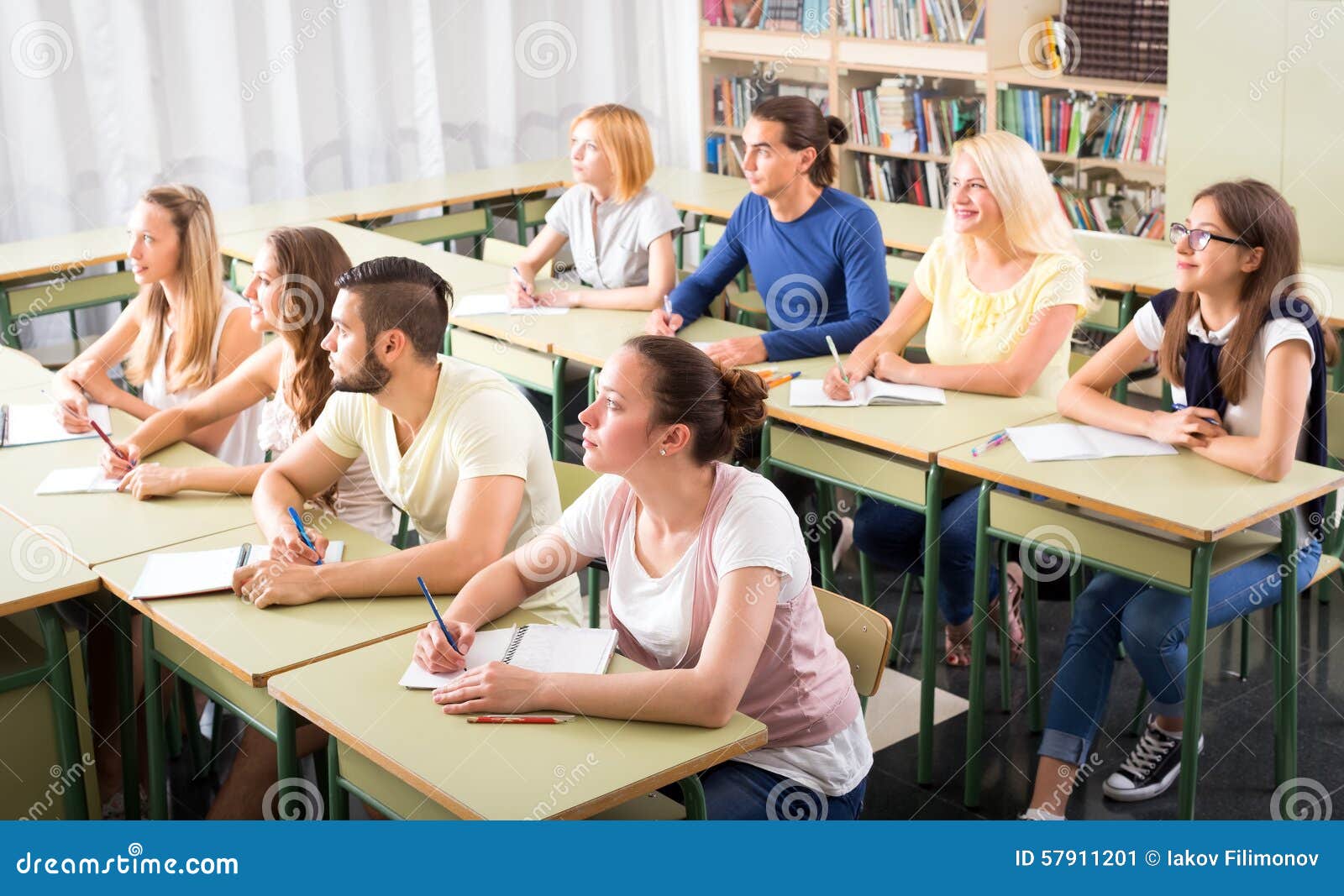 University Students At Their Desks Stock Image Image Of Many