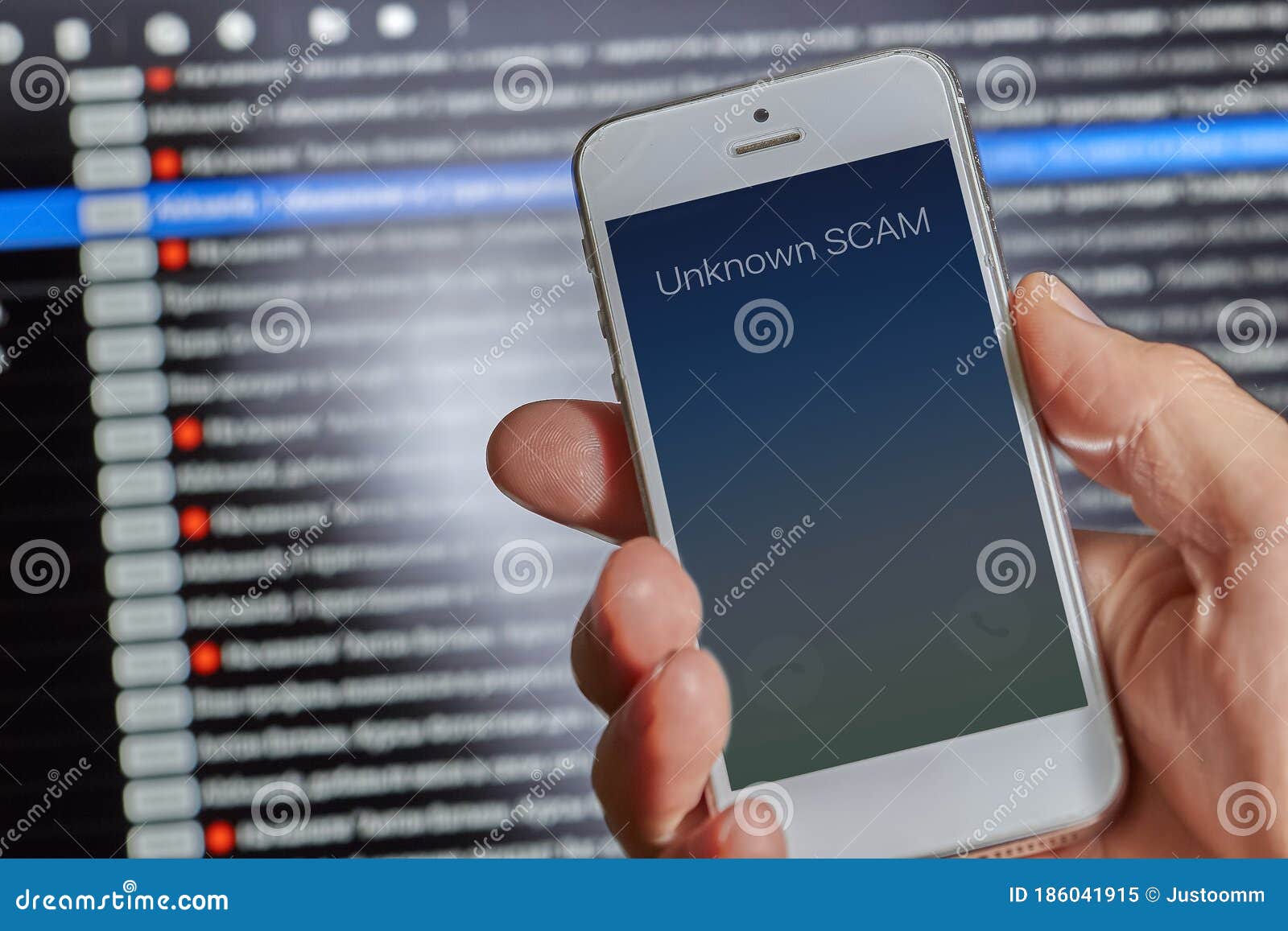 Unknown Call To a Mobile Phone on a Dark Background Stock Image Image of concept, information