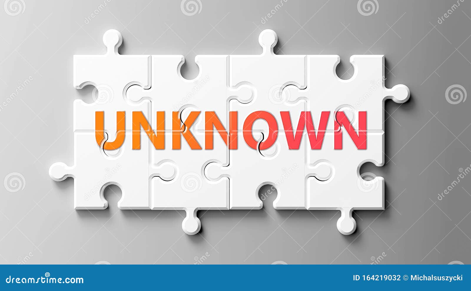 unknown complex like a puzzle - pictured as word unknown on a puzzle pieces to show that unknown can be difficult and needs