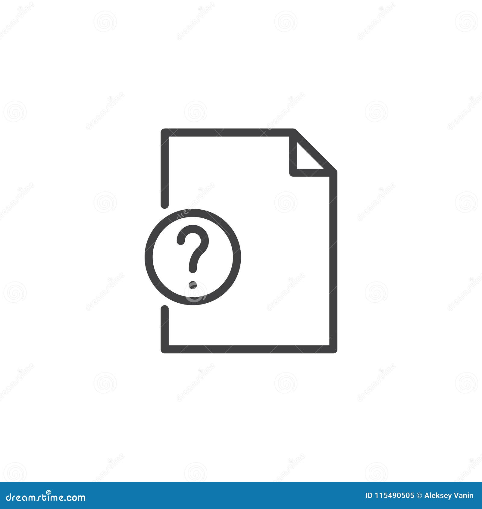 Unknown file format outline icon stock vector illustration of office