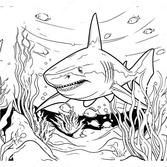 Unleash Your Inner Artist with this Artistic Shark-themed Coloring Book