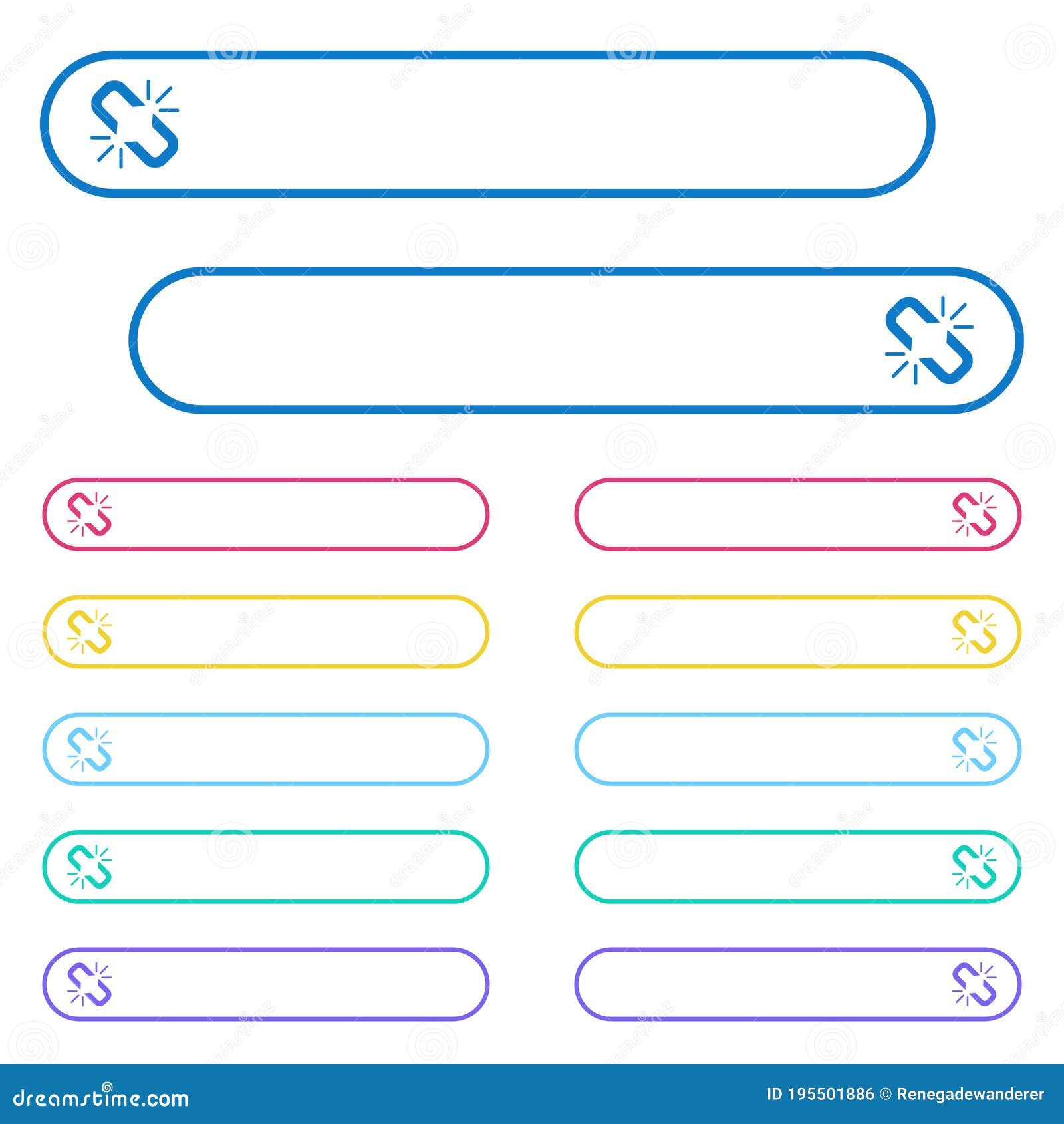 unlink icons in rounded color menu buttons