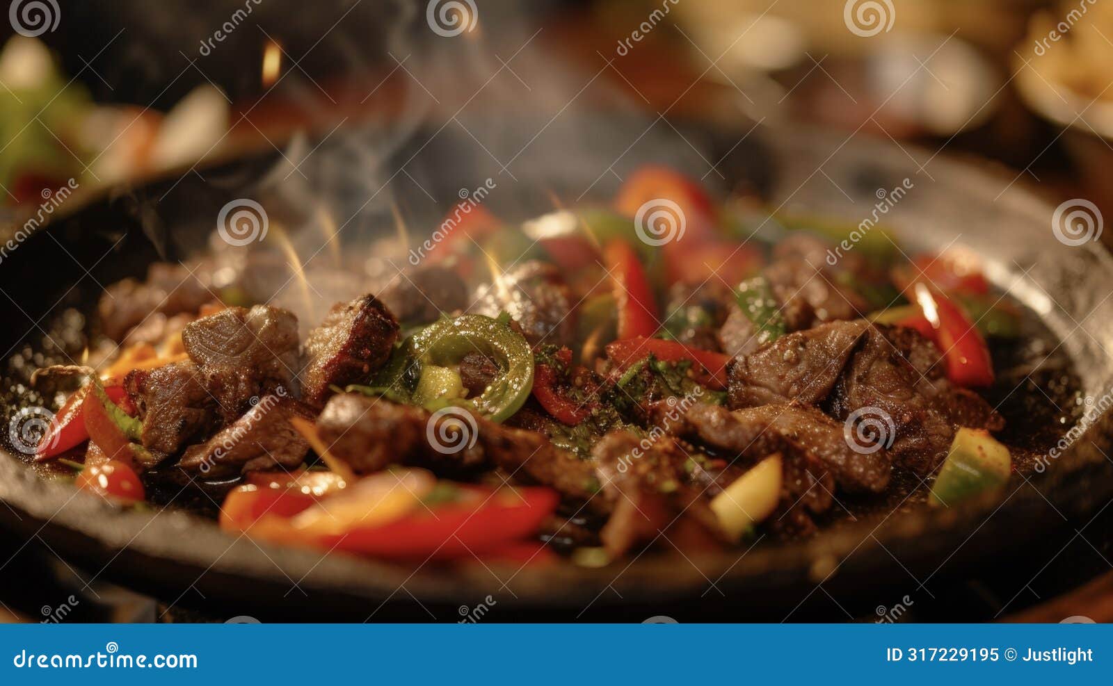 the unmistakable sound of meat sizzling on a hot platter pairs perfectly with the y aroma of texmex seasonings. juicy