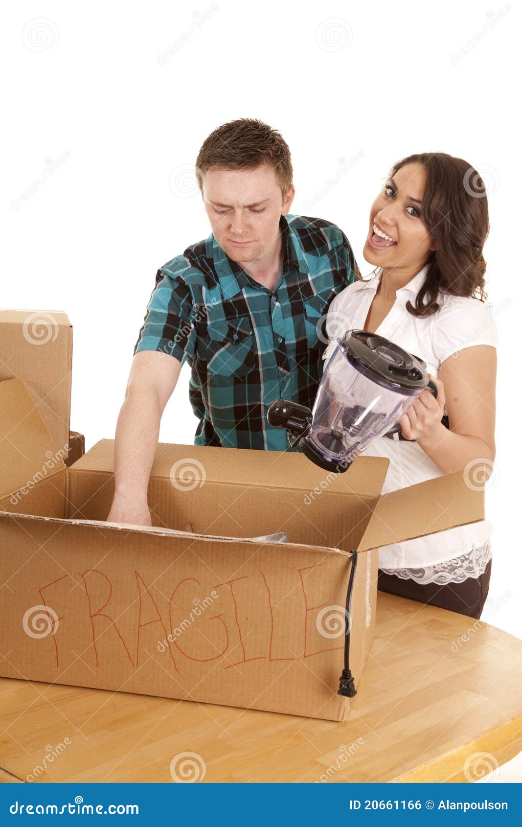 Unpacking box stock photo. Image of jolly, flat, floor 20661166