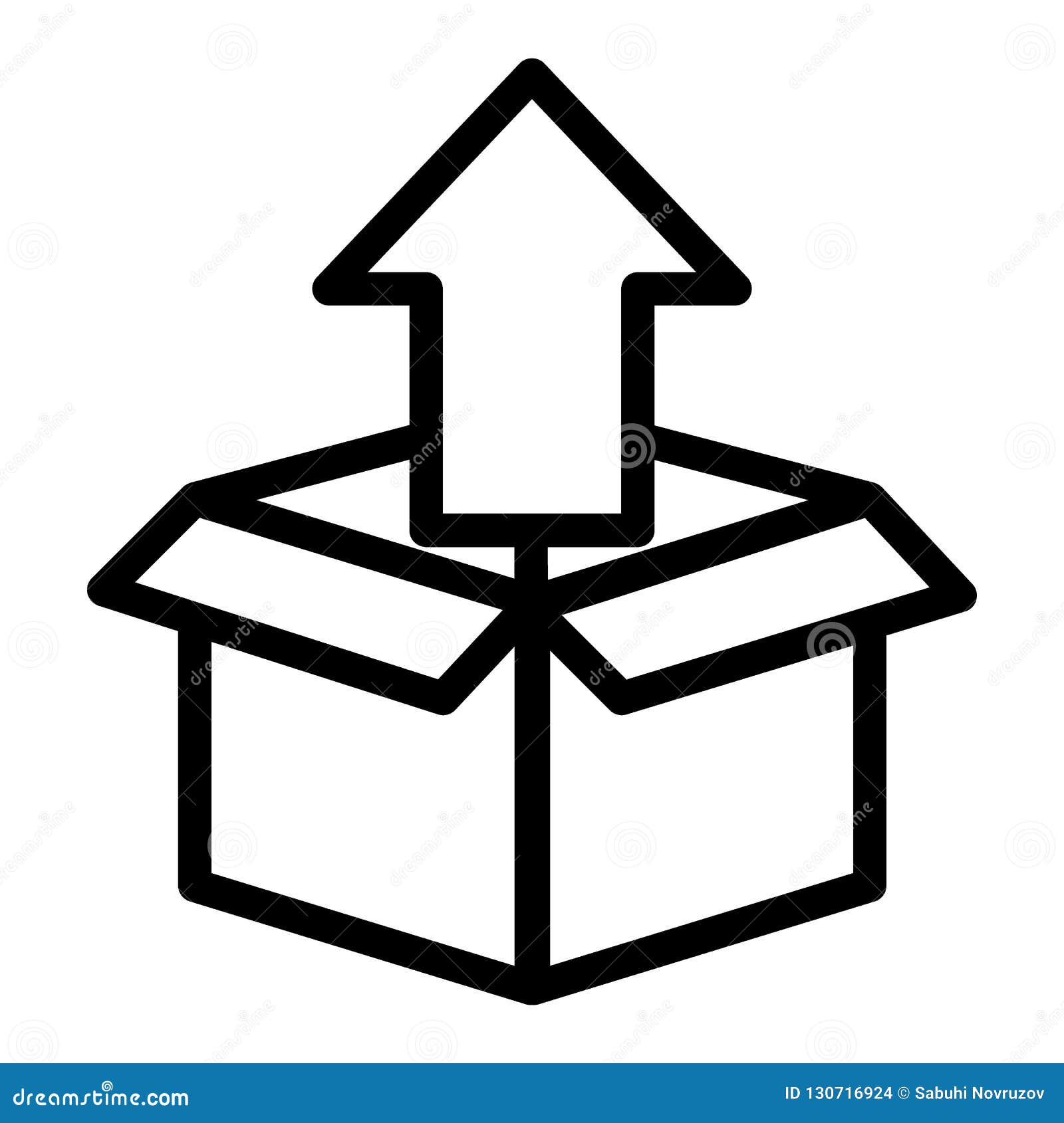 Unpacking Line Icon. Box Unpack Concept Vector Illustration Isolated On 