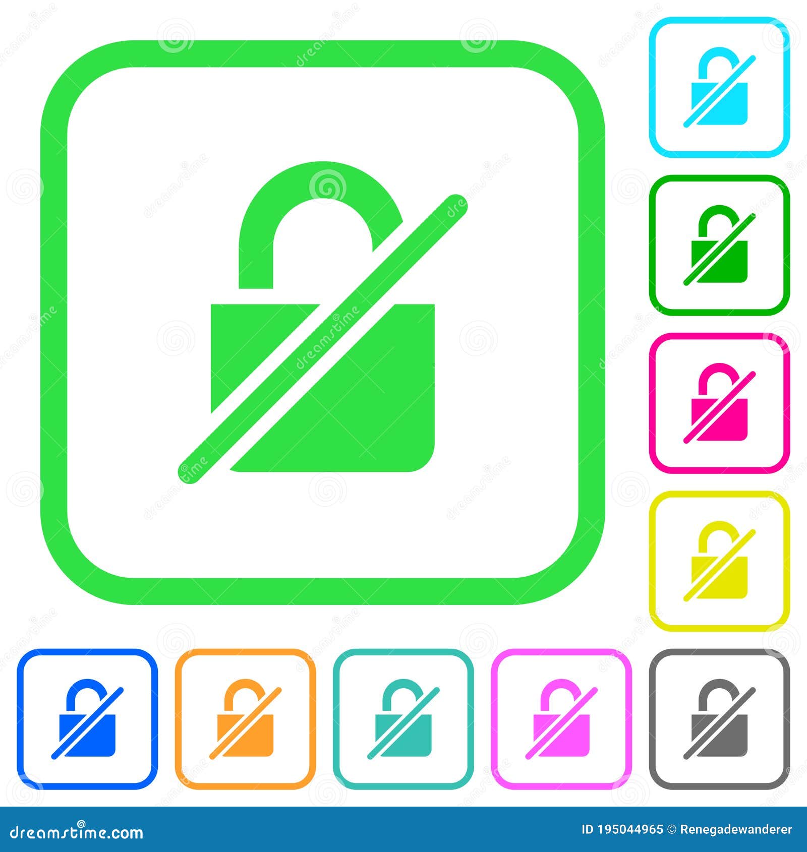 unprotected vivid colored flat icons