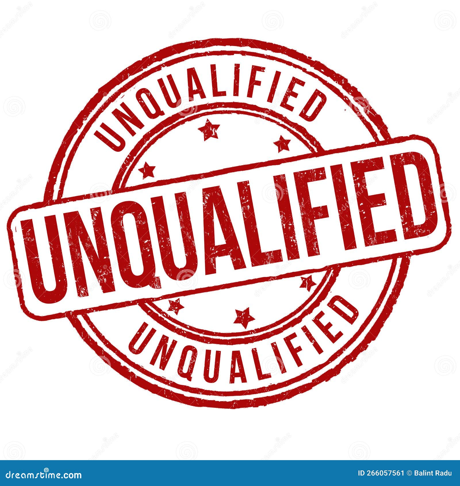 Unqualified Grunge Rubber Stamp Stock Vector Illustration of round