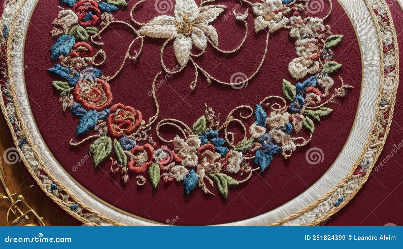 Unraveling the Art a Vibrant Embroidery of a Wine Opener.AI Generated