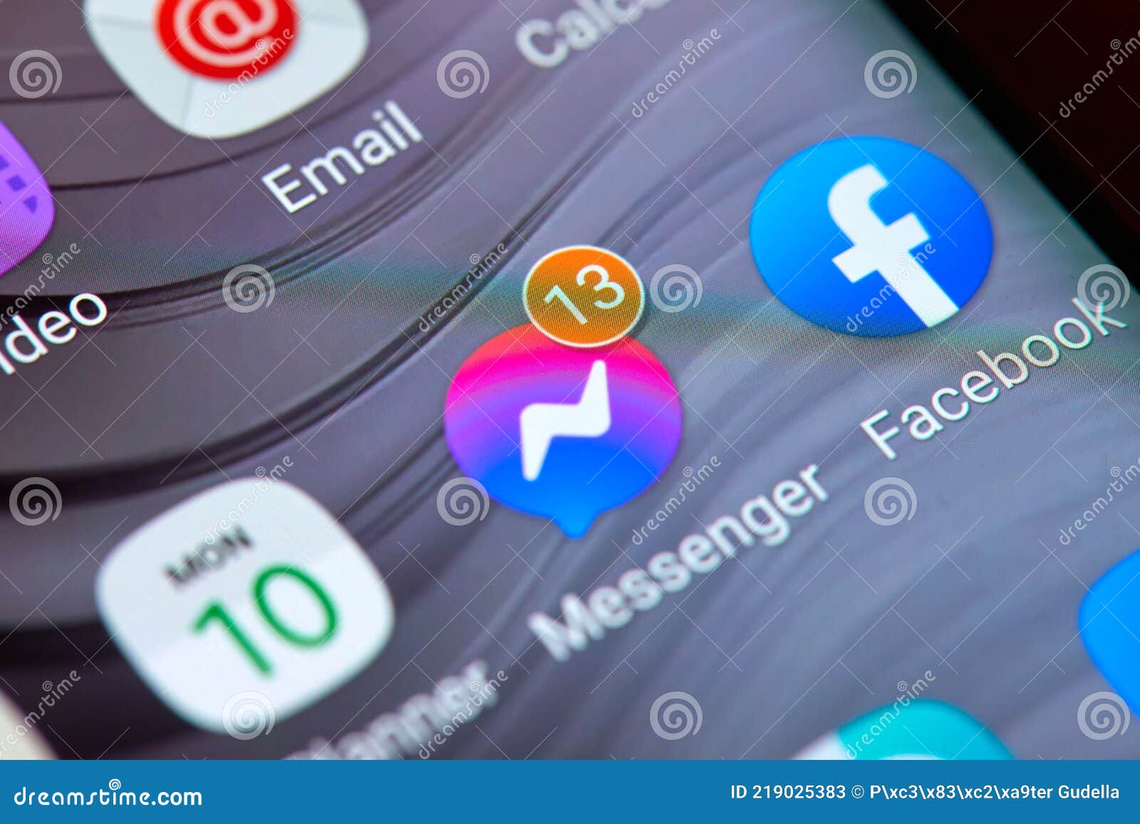 Unread Message Notifications On Facebook Messenger Editorial Stock