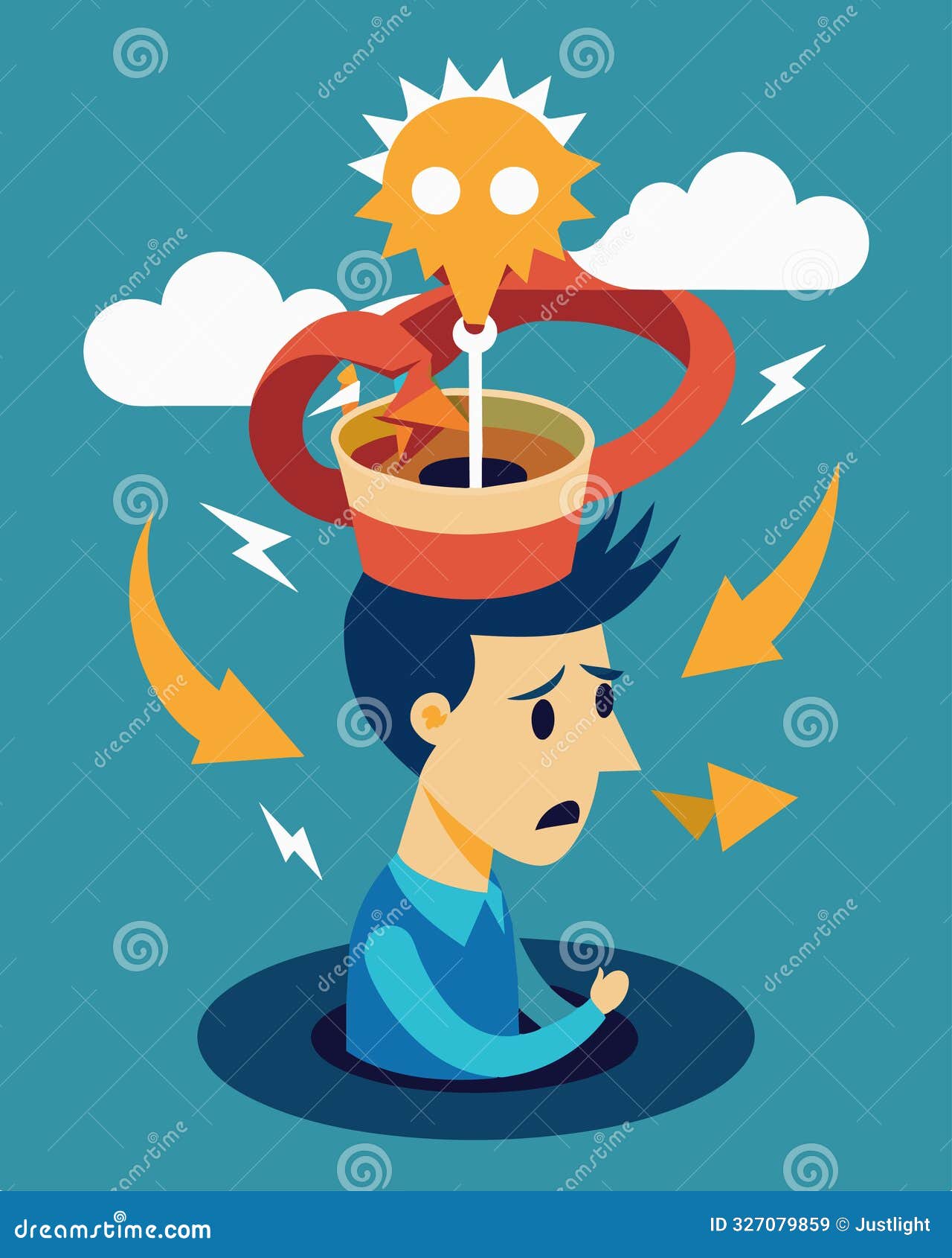 an unrelenting cycle of unhelpful thoughts holding the mind captive..  .