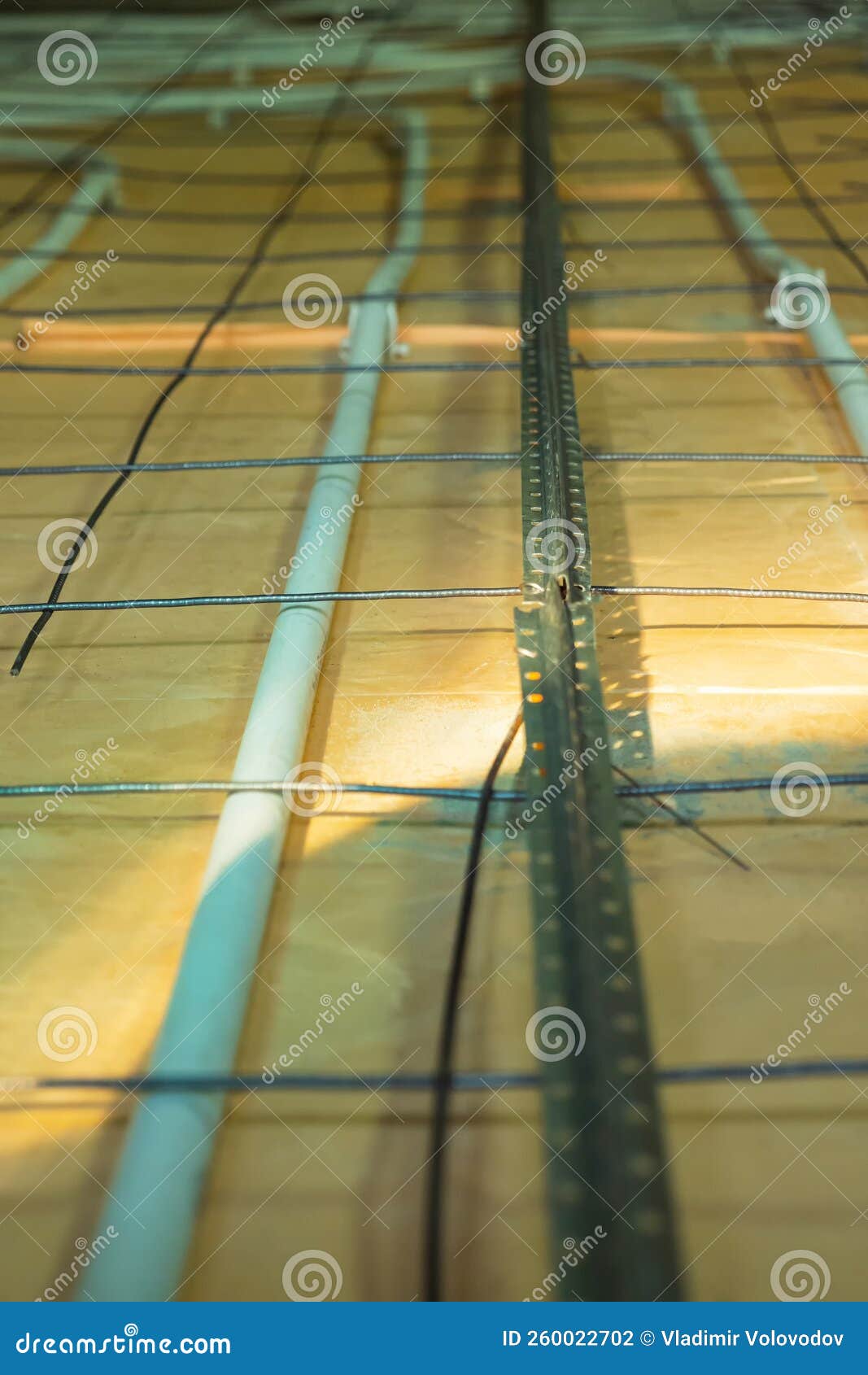 Unrolled Pipes for Underfloor Heating on the Heaters. Assembling