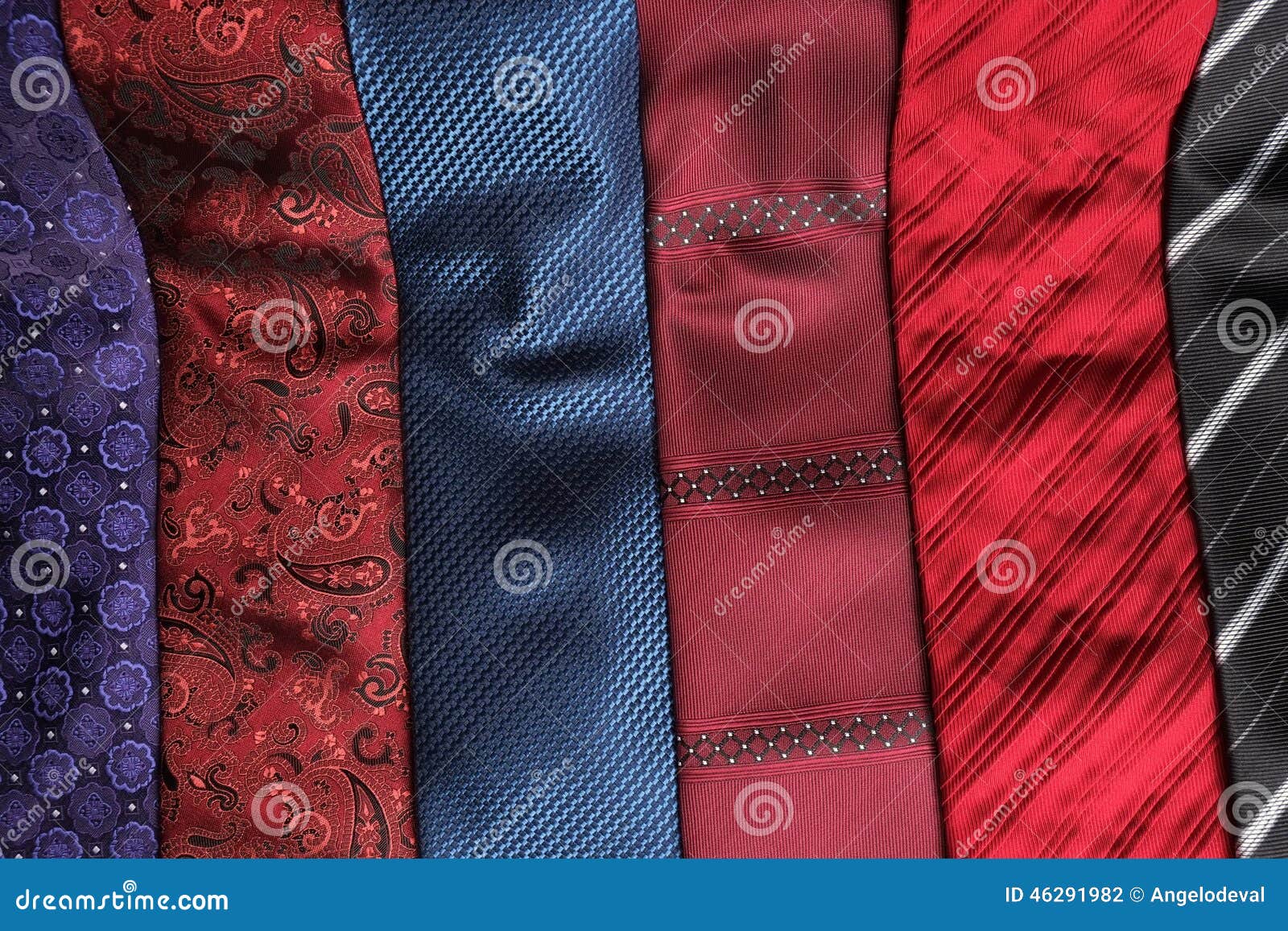 Unrolled Ties Extended on a Table Stock Photo - Image of novels ...