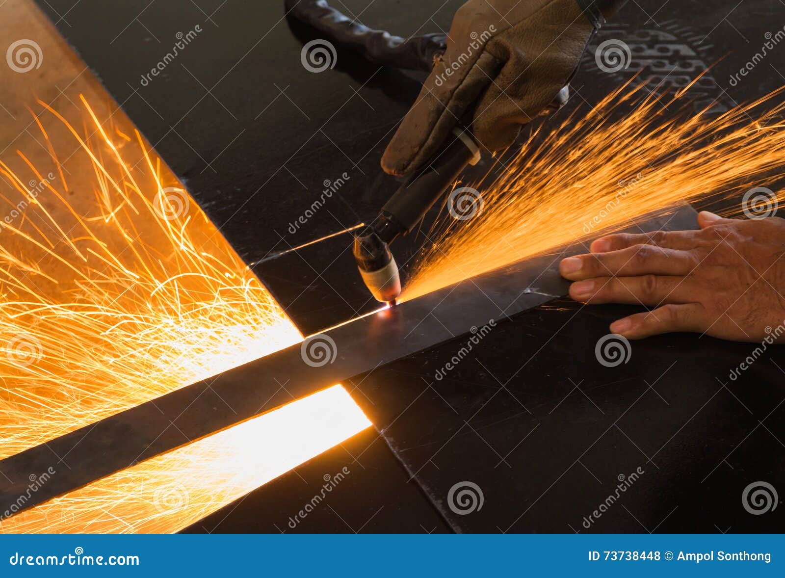 Unsafe Work Using Plasma Cutting Machine without Safety Protection