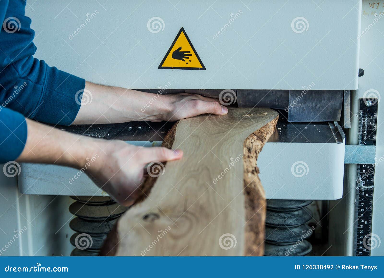 unsafe working with wood machine