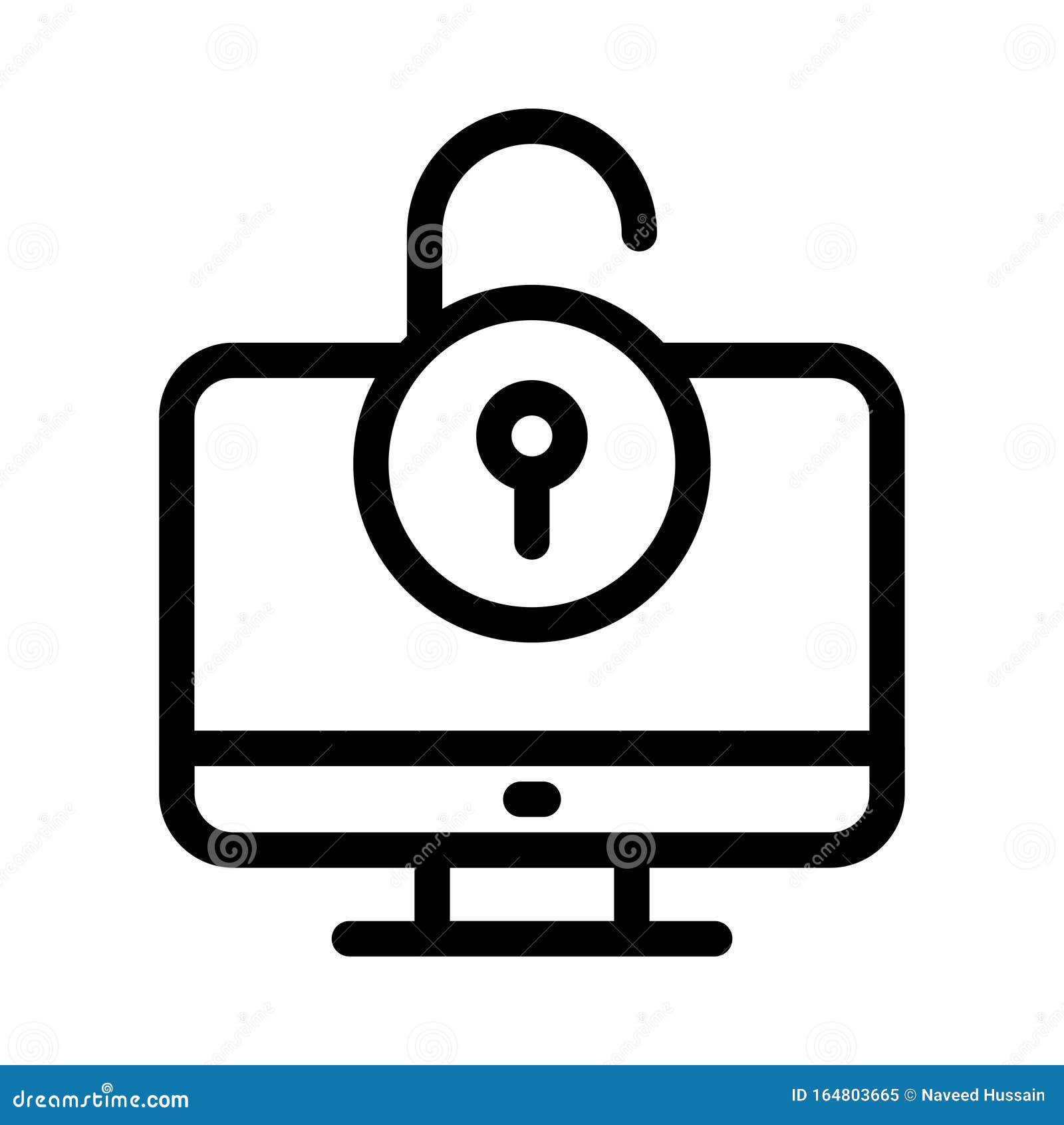 unsecured  thin  line icon