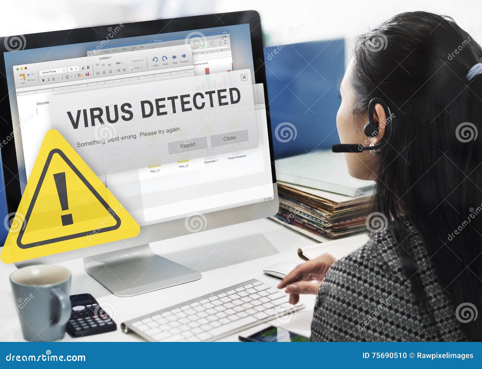 unsecured virus detected hack unsafe concept