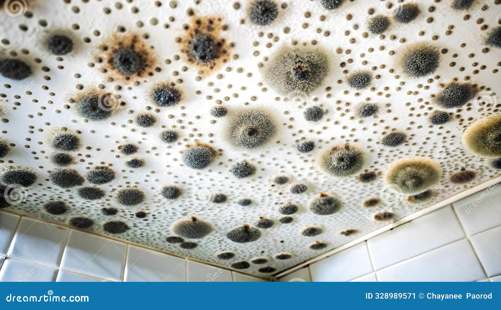 The Unseen Enemy: the Microscopic World of Black Mold on a Bathroom ...