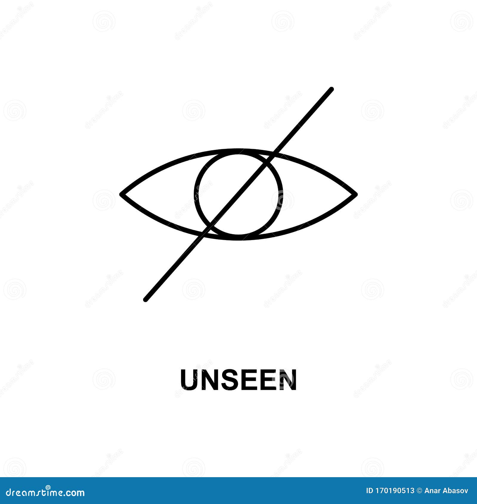 Unseen Sign Icon Element Of Simple Web Icon With Name For Mobile