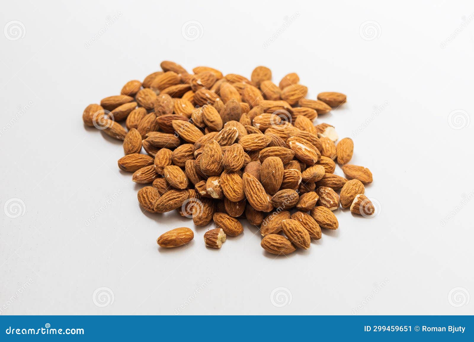 Unshelled Almonds Spread on a Uniform Surface Stock Image Image of