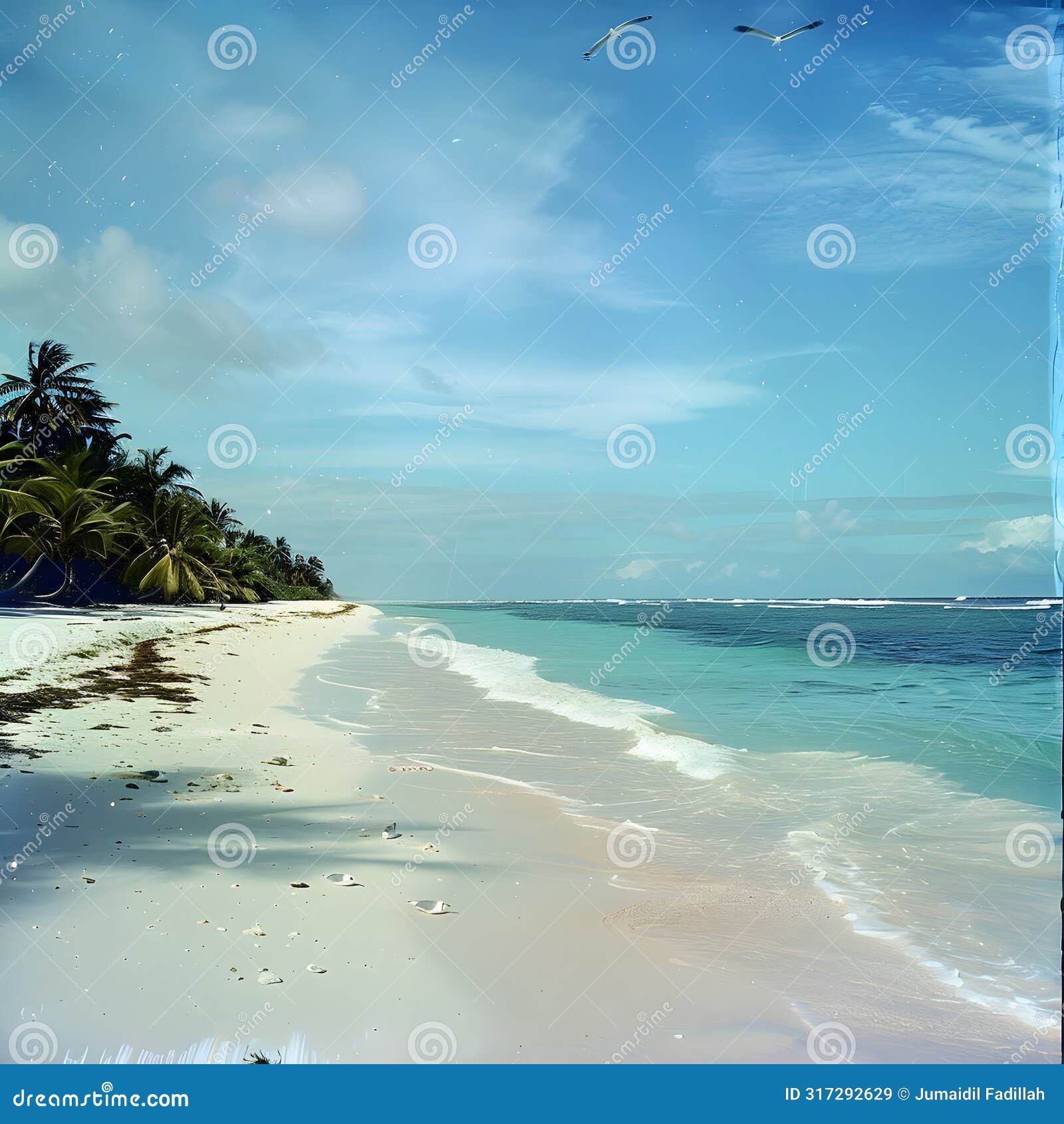 unspoiled beauty idyllic beach with soft white sands and crystal-clear waters. tranquil paradise