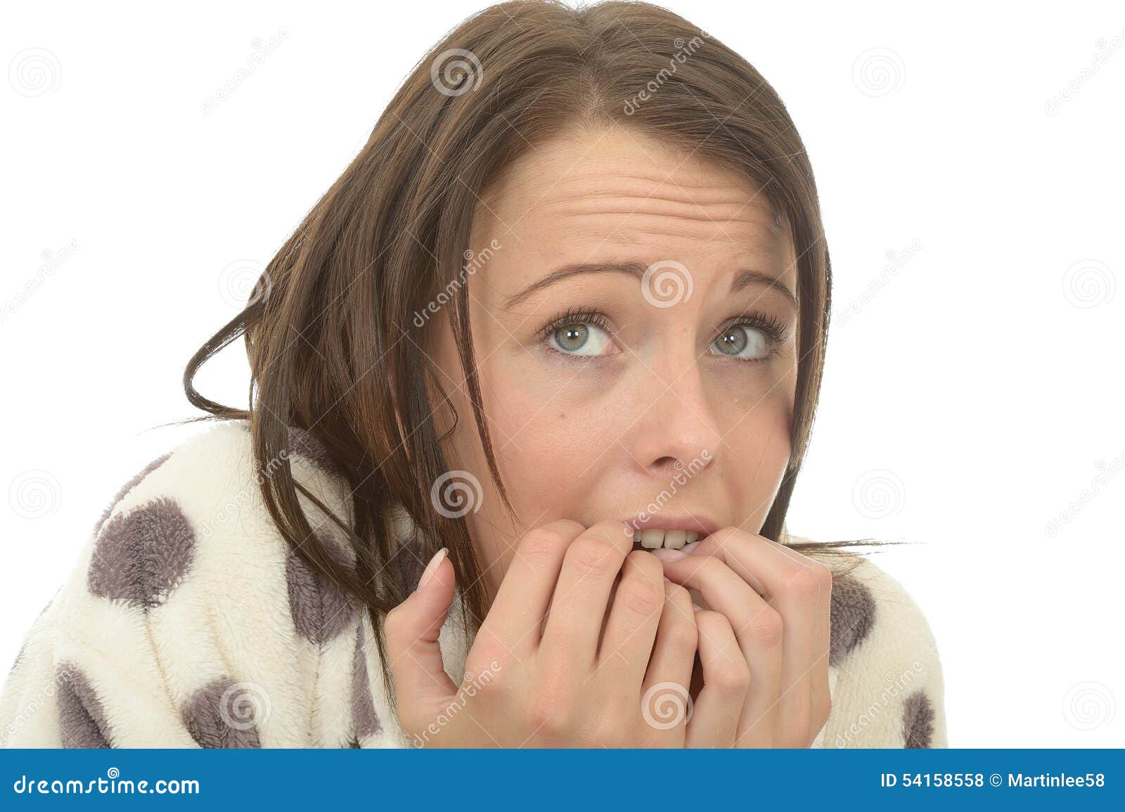 Nervous Scared Anxious Young Woman Sitting On An Overflowing Suitcase