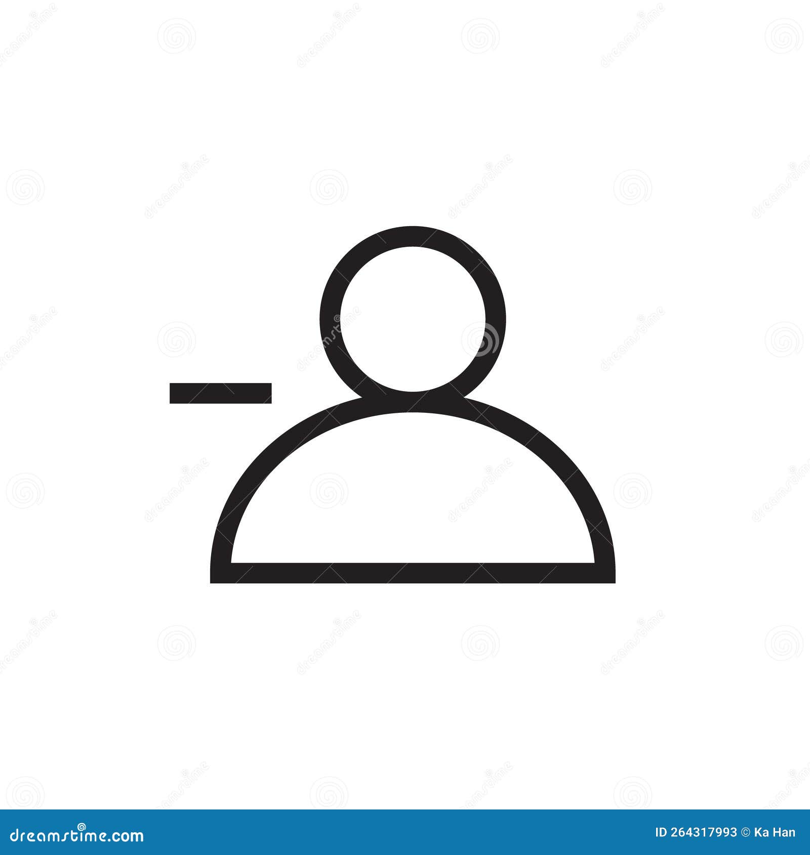 Unsubscribe Avatar, Unfollow Icon Vector in Line Style Stock Vector
