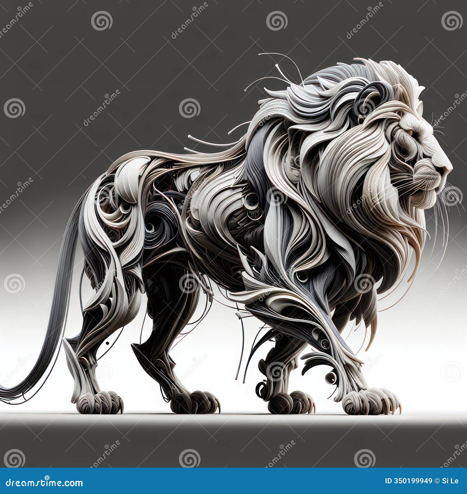 untamed power: a majestic 3d animal with fierce muscles and wild spirit